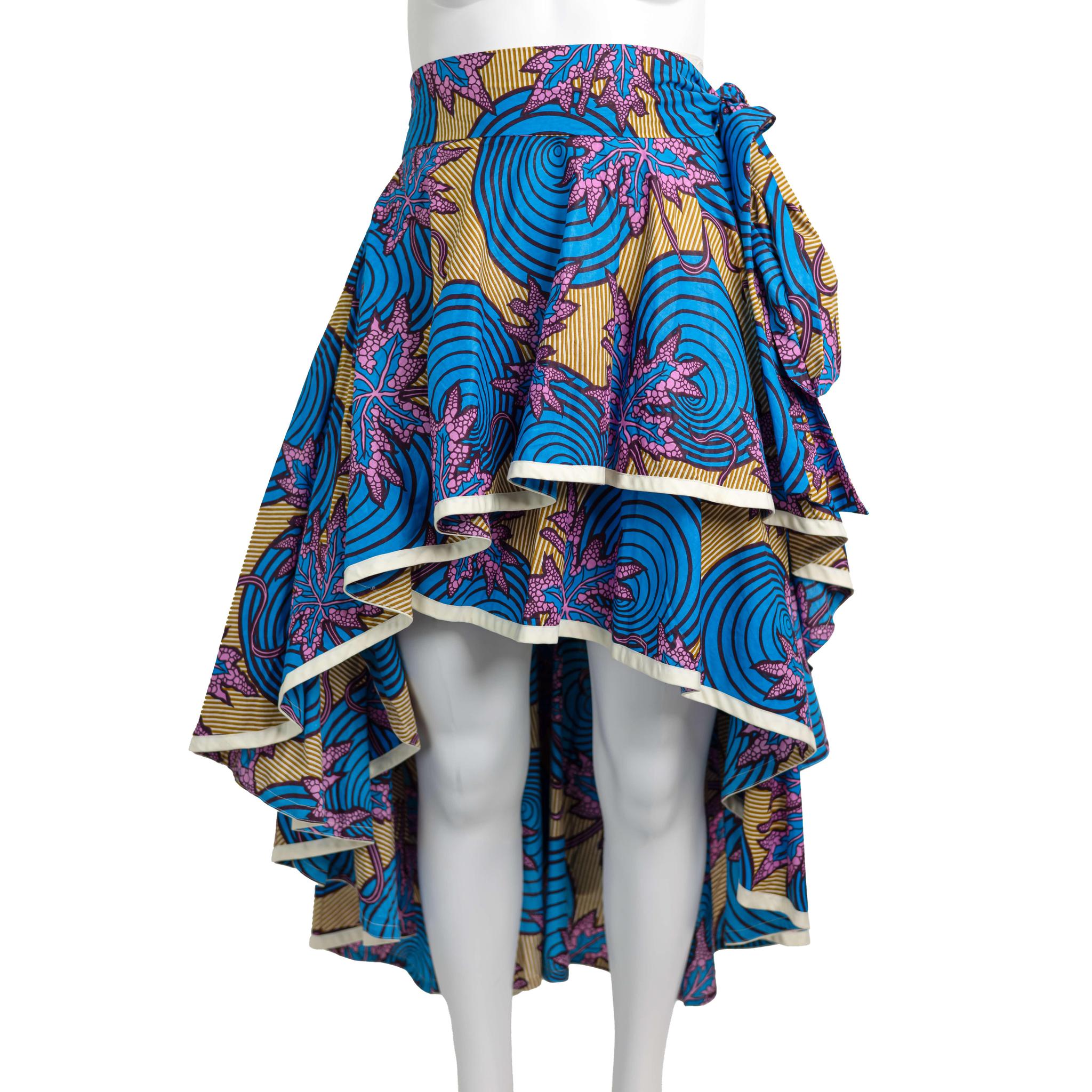 Layered Ankara Skirt with Belt