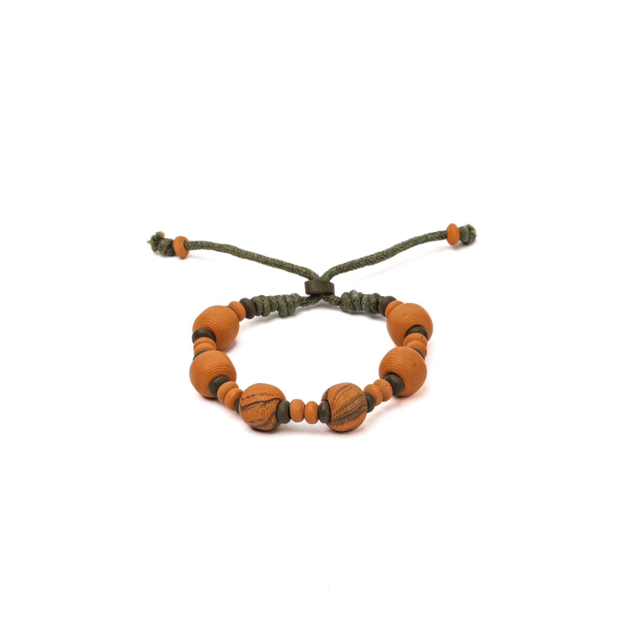 Orange & Green Tribal Bracelet