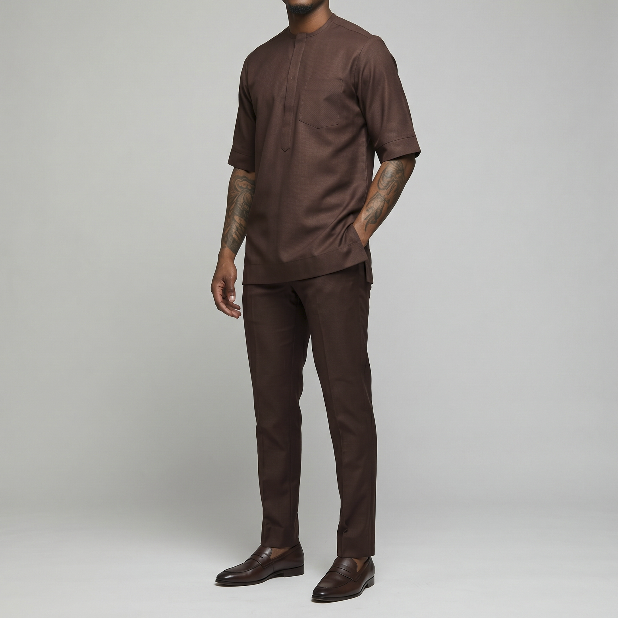 Mocha Brown Agbada Set
