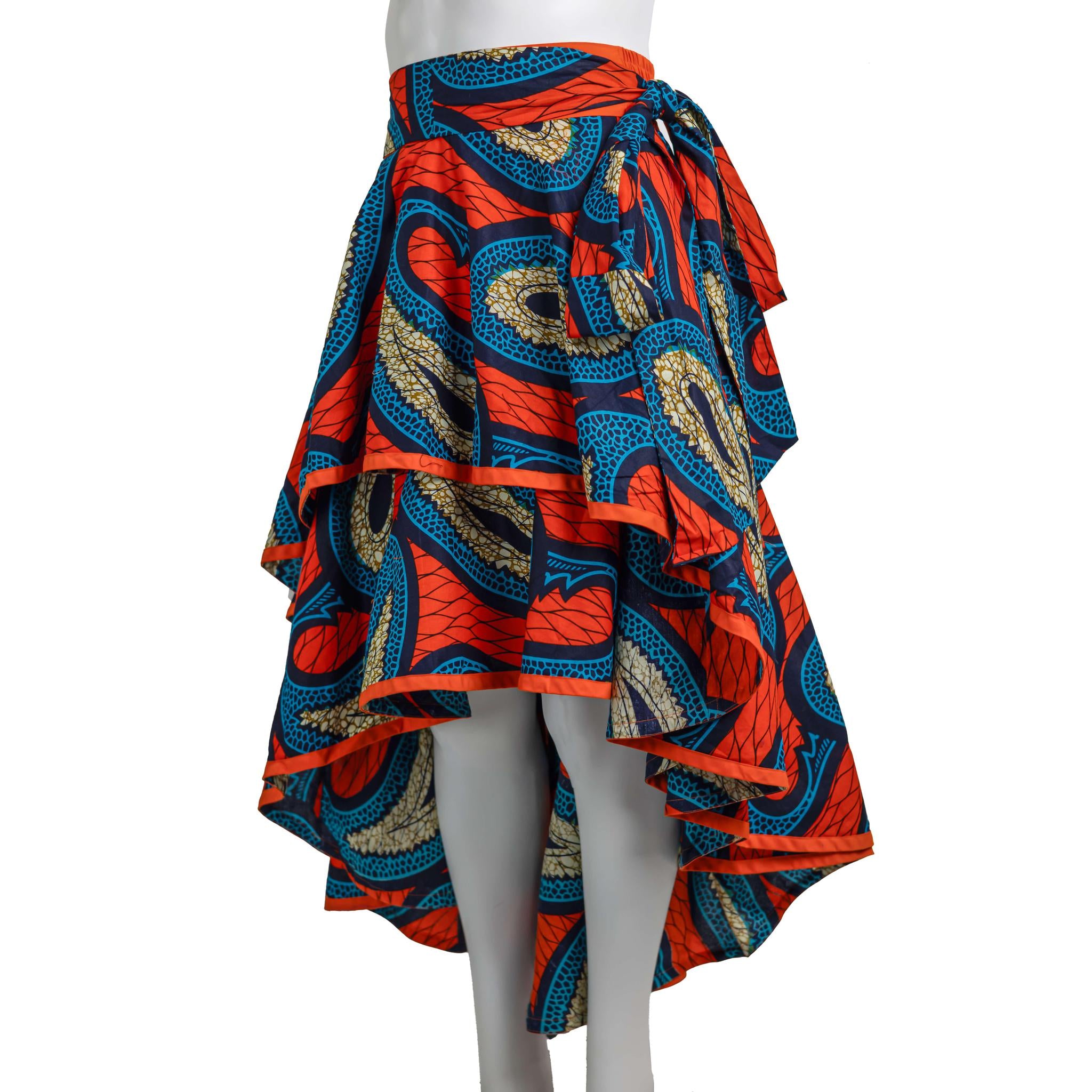 Layered Ankara Skirt with Belt