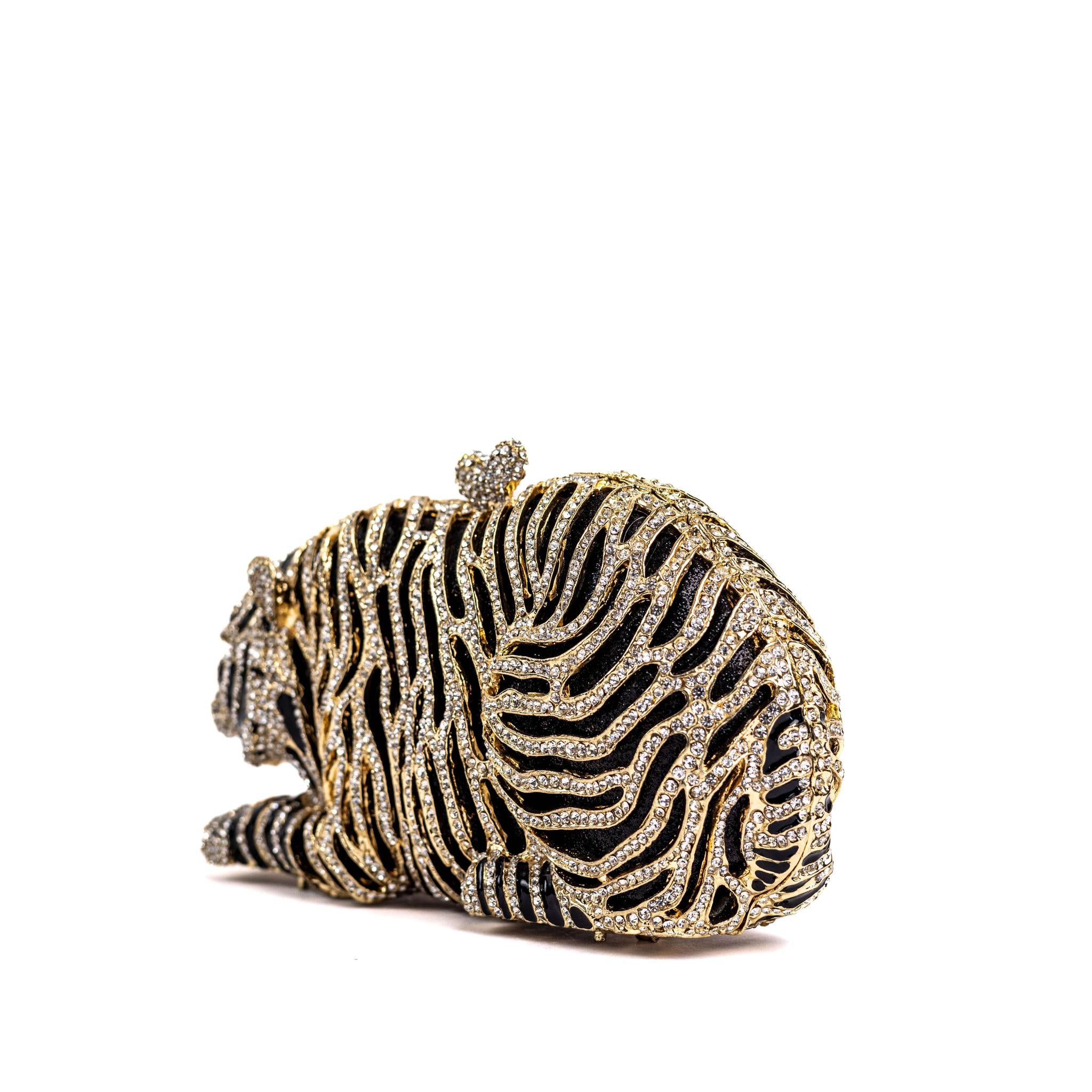 Tiger Rhinestone Clutch Purse