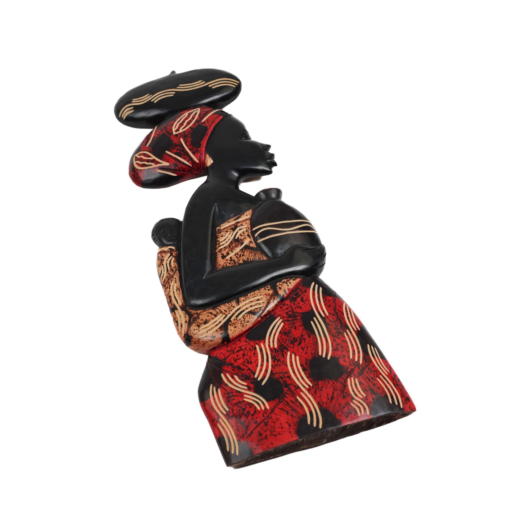 Hand-Carved Mama Africa Wall Sculpture - Large