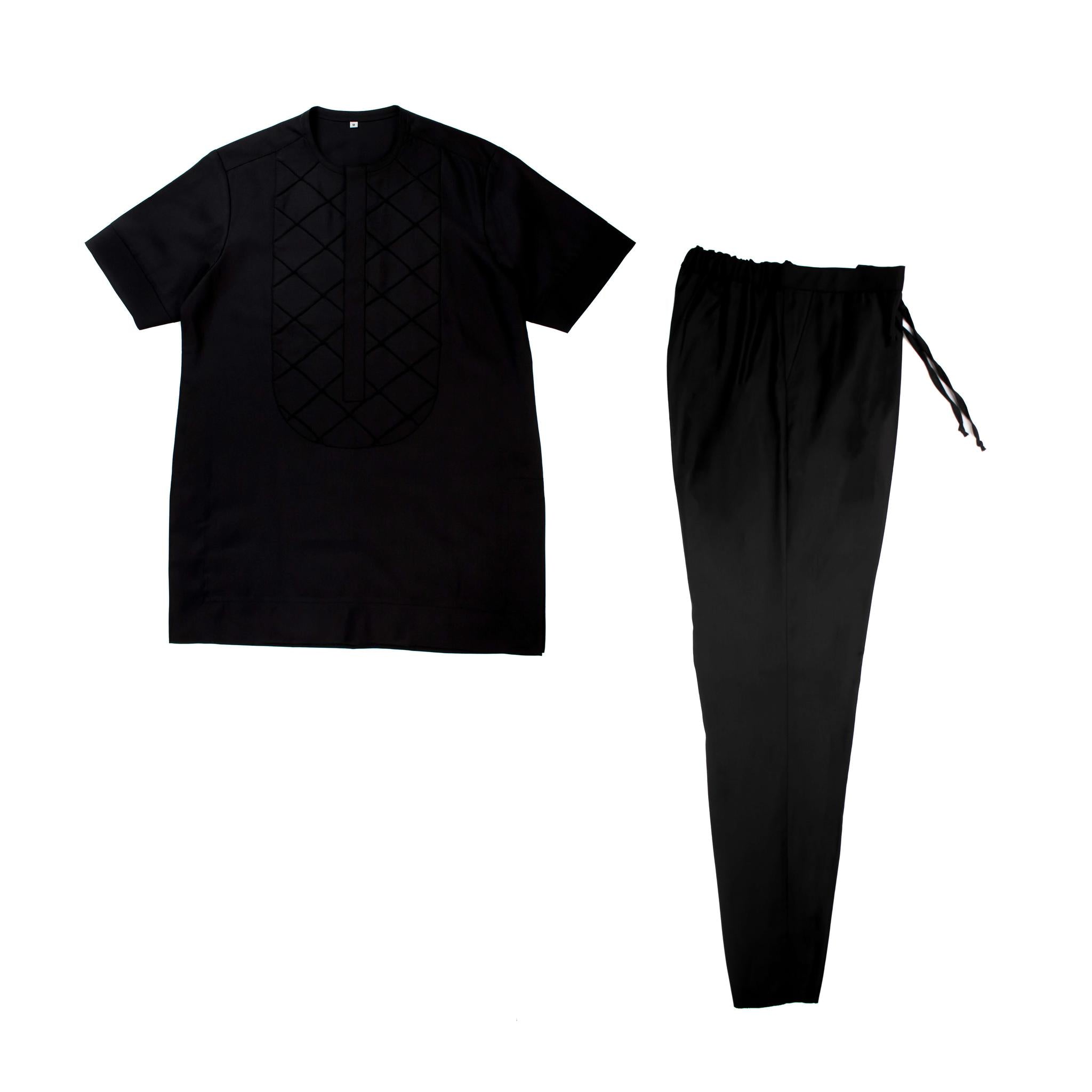 Black Short Sleeve Suit