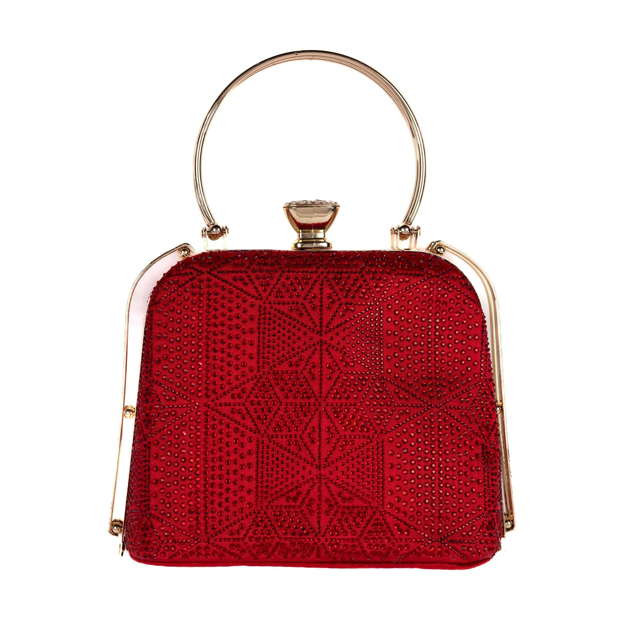 red dress purse Gold Metallic Woven Clutch Handbag - Women's Accessories