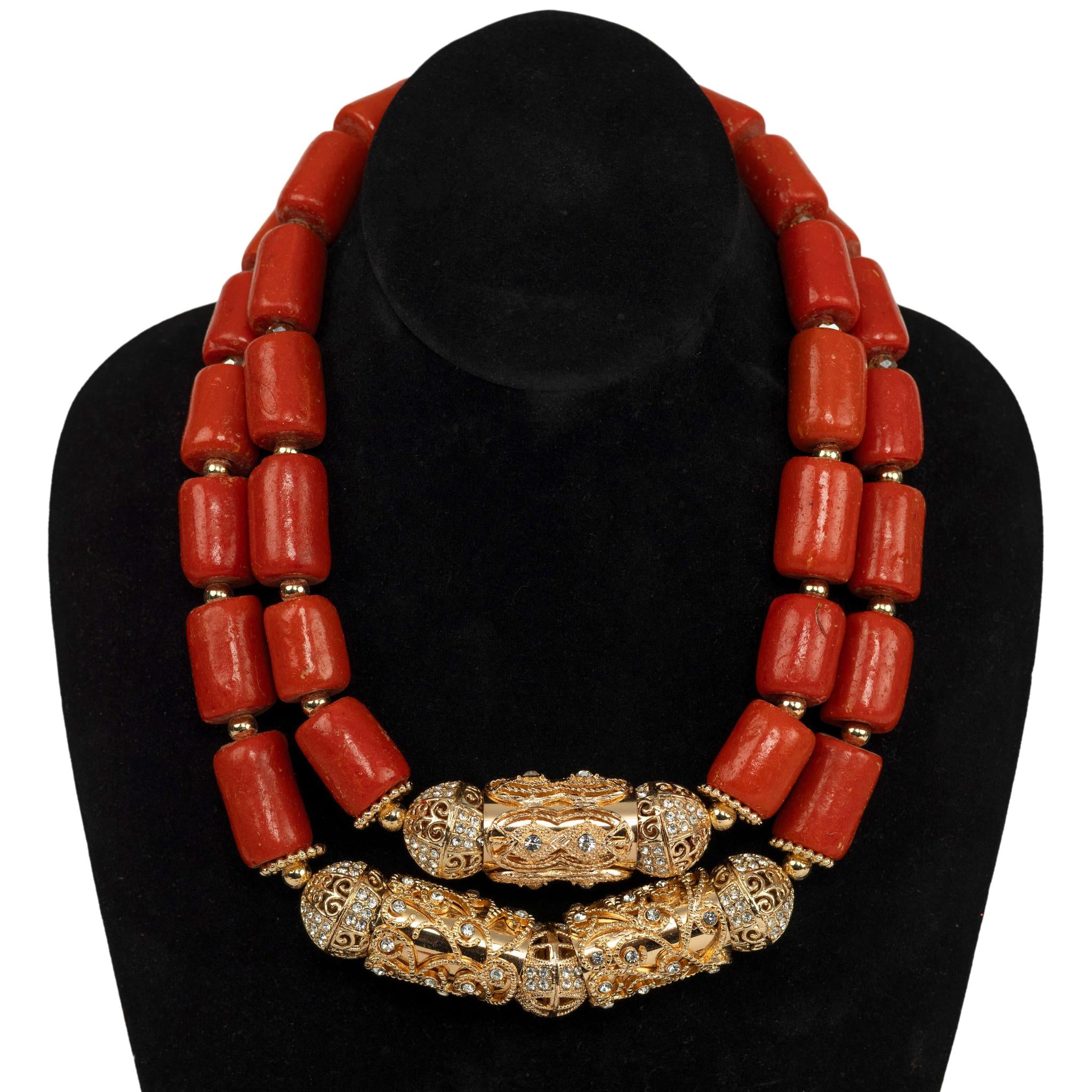 Two Layer Mock Coral Bead Set for Women
