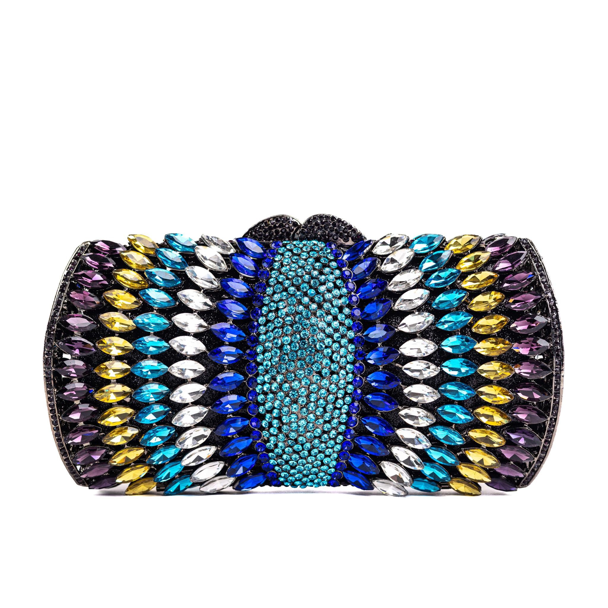 Multicolored Rhinestone Clutch Purse