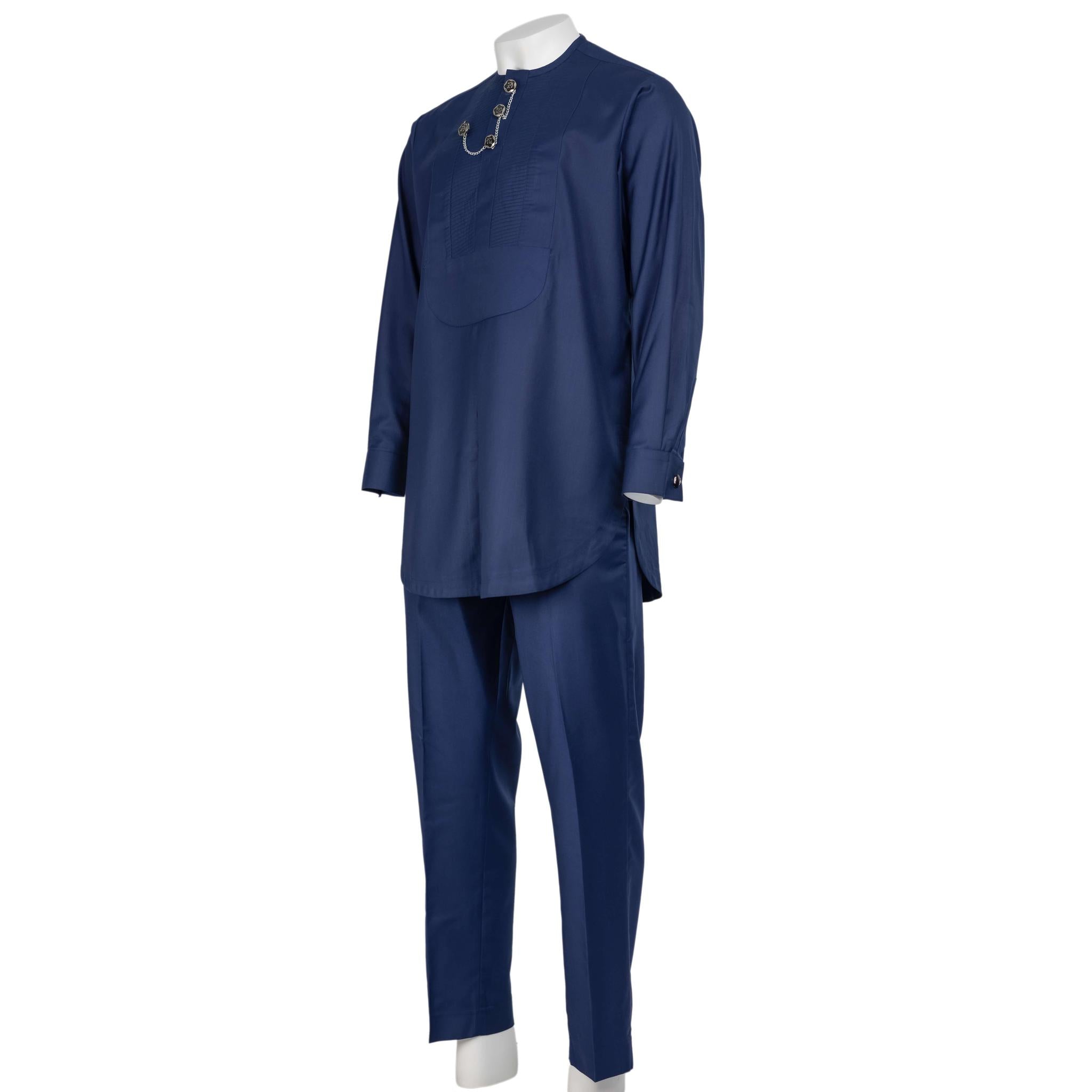 Navy Blue Etibo and Jewelry Suit