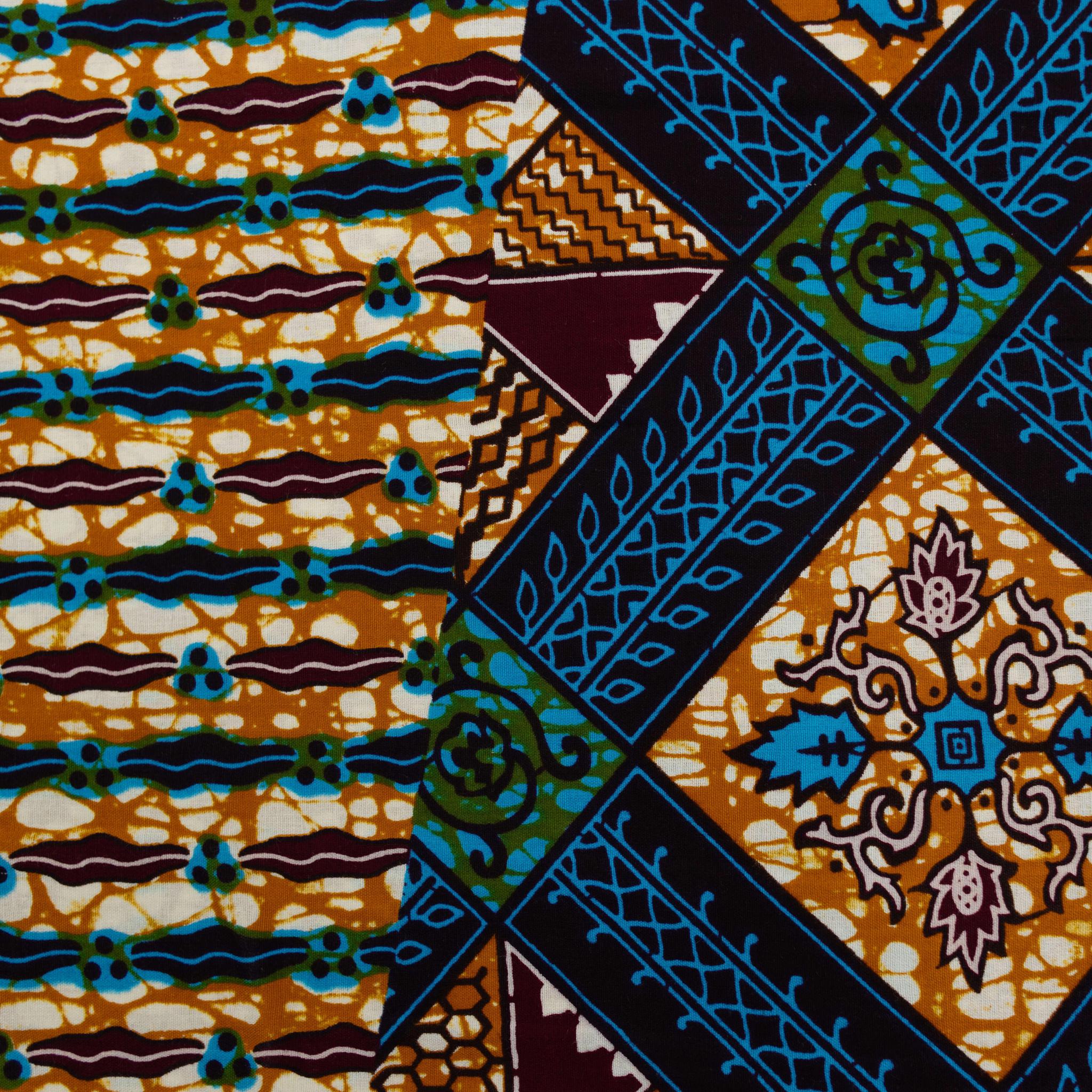 Blue & Wine Wax Pint Fabric - 6 Yards