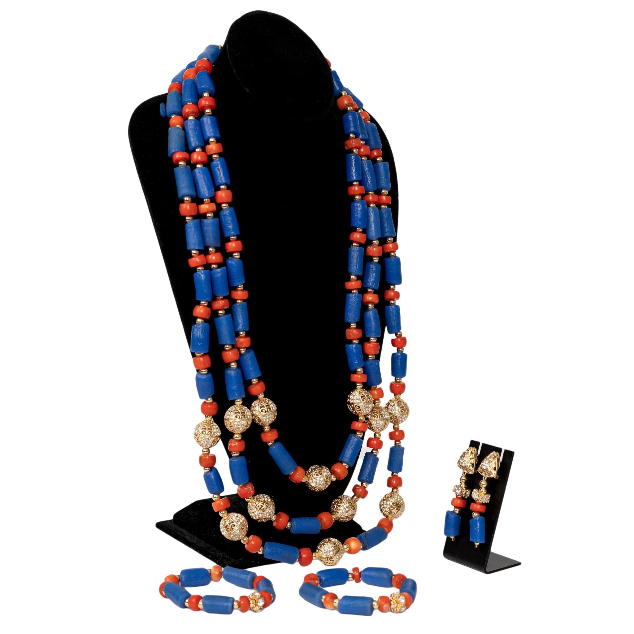 Original Segi Mixed with Coral and Gold Three Step Set