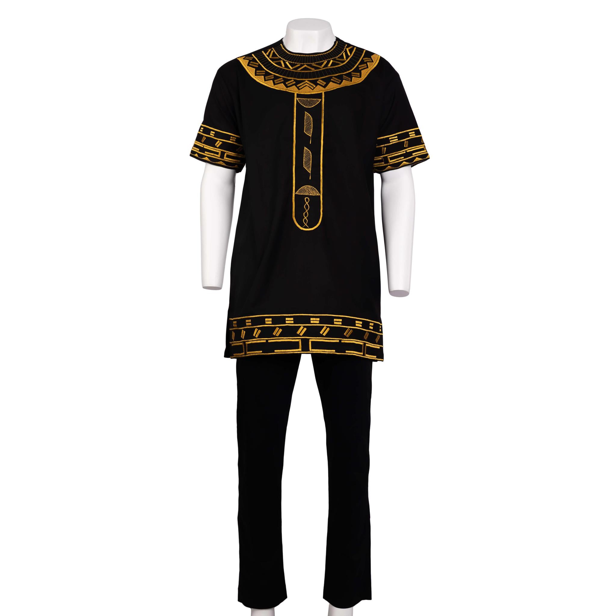 Black & Gold Geometric Embroidered Suit