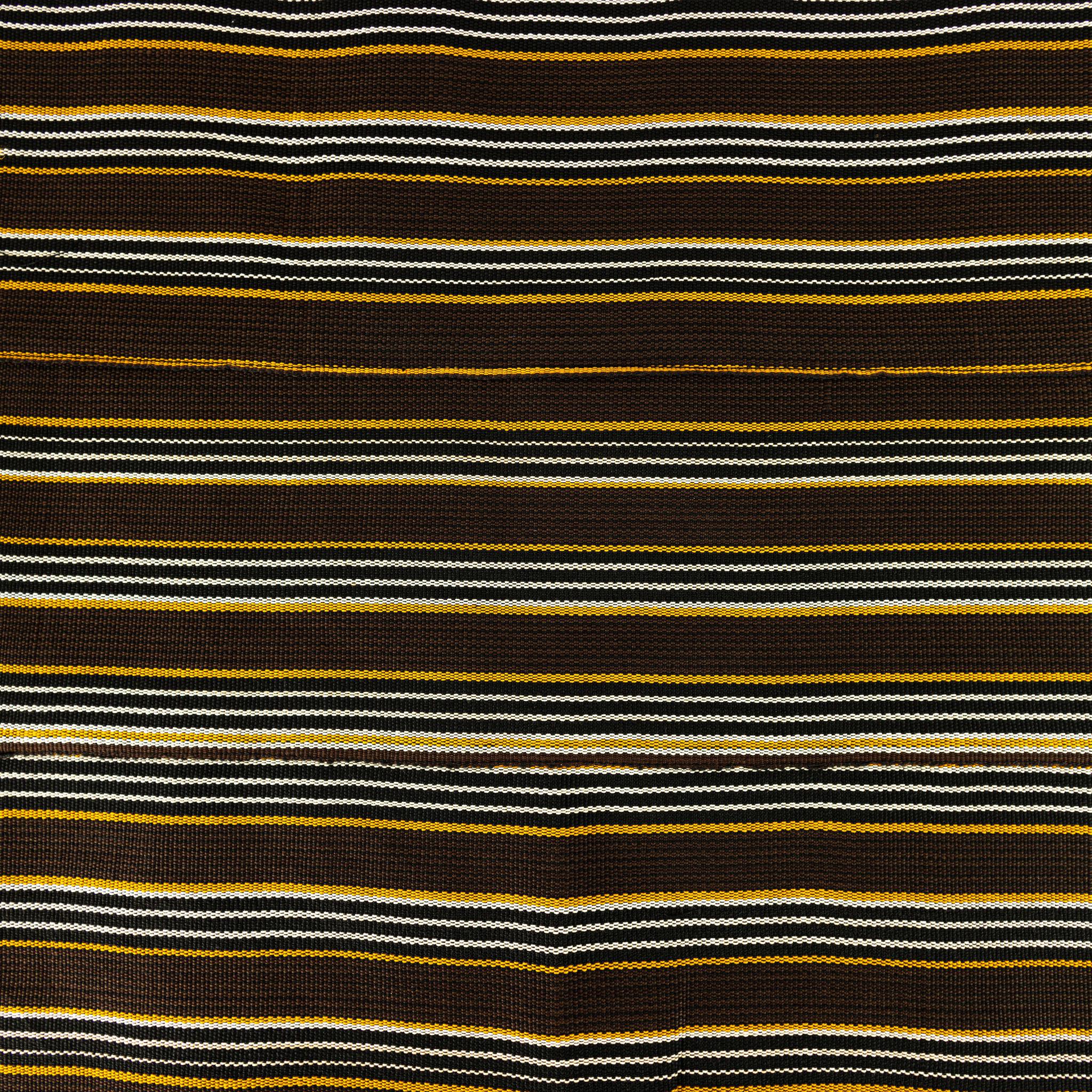 Aso Oke Gele - Headwear - Brown, Gold & White (Cotton)