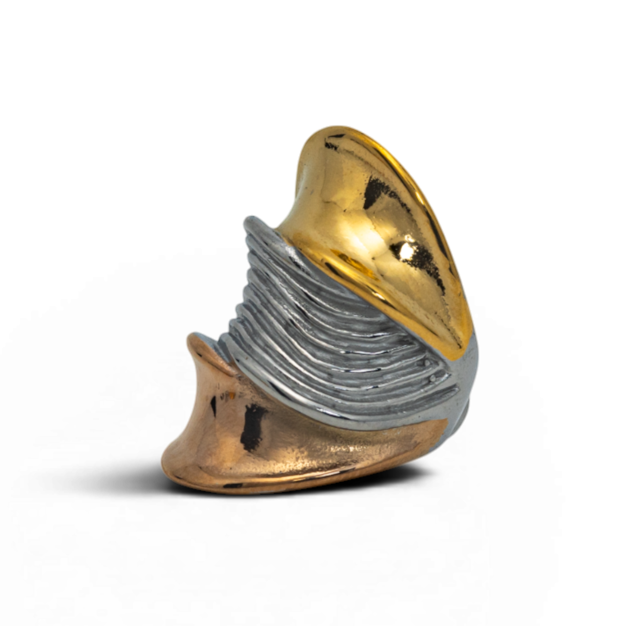 Three Tone Spiral Women's Ring