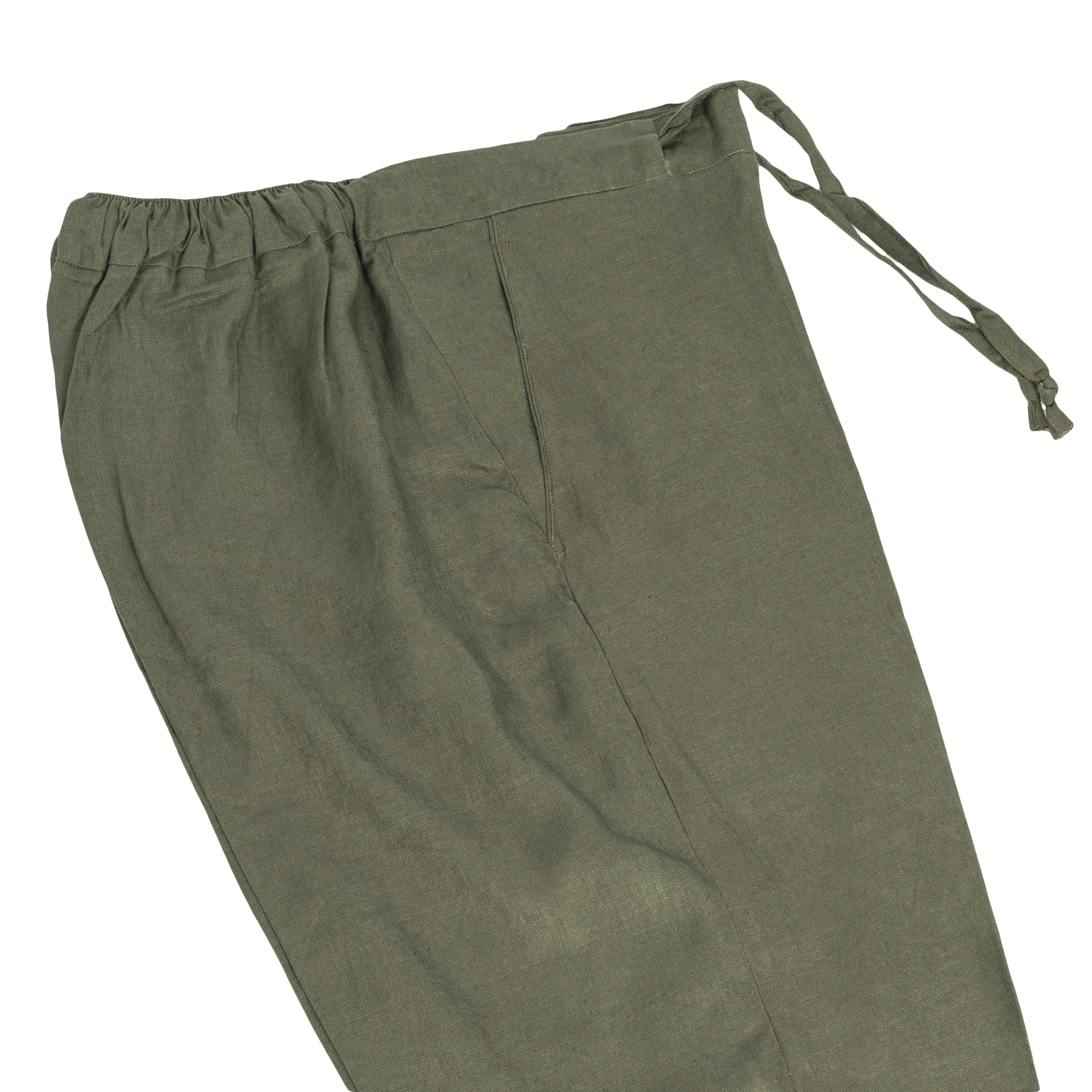 Olive Green Men's Linen Short-Sleeve Senator Set