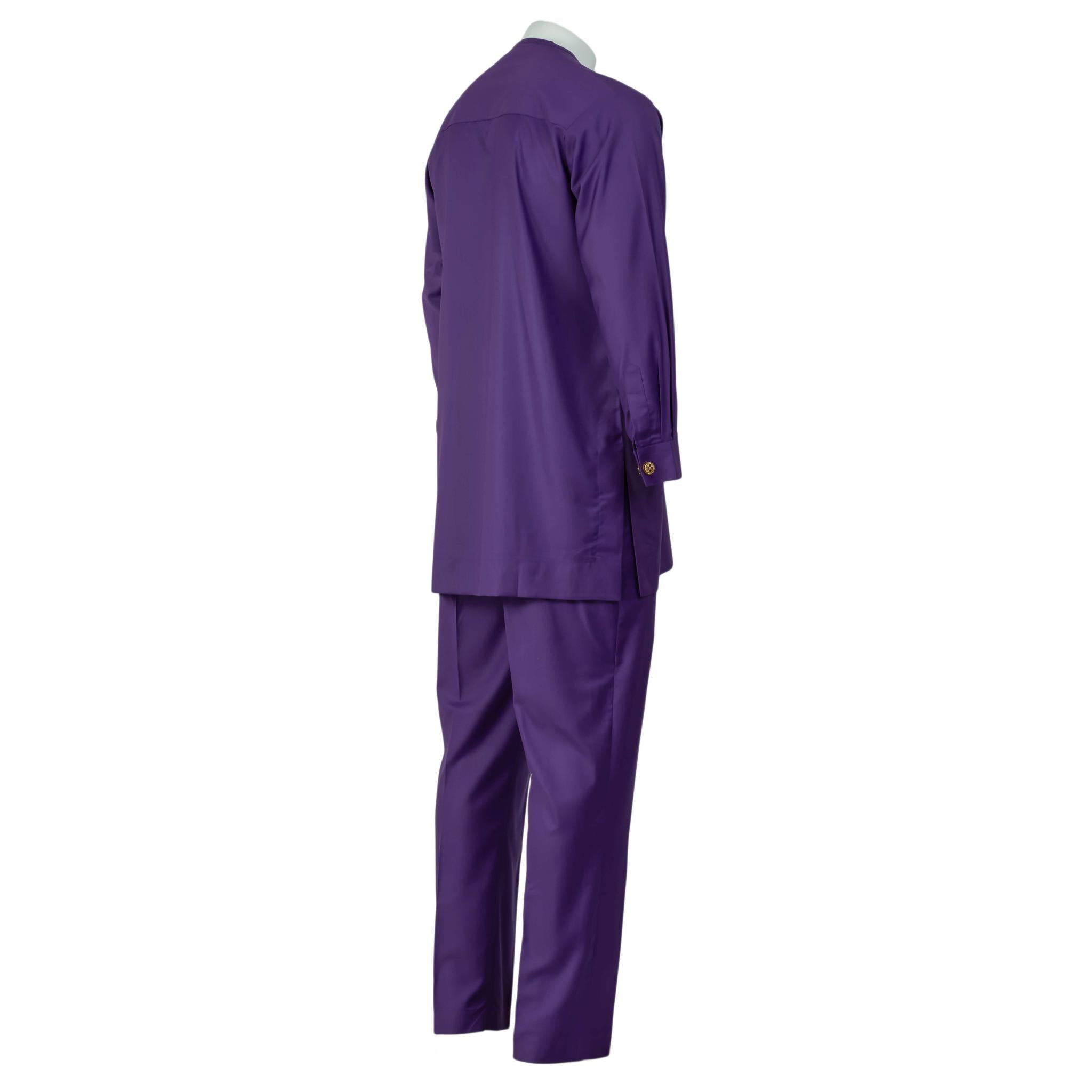 Purple & Gold Embroidered Senator Suit