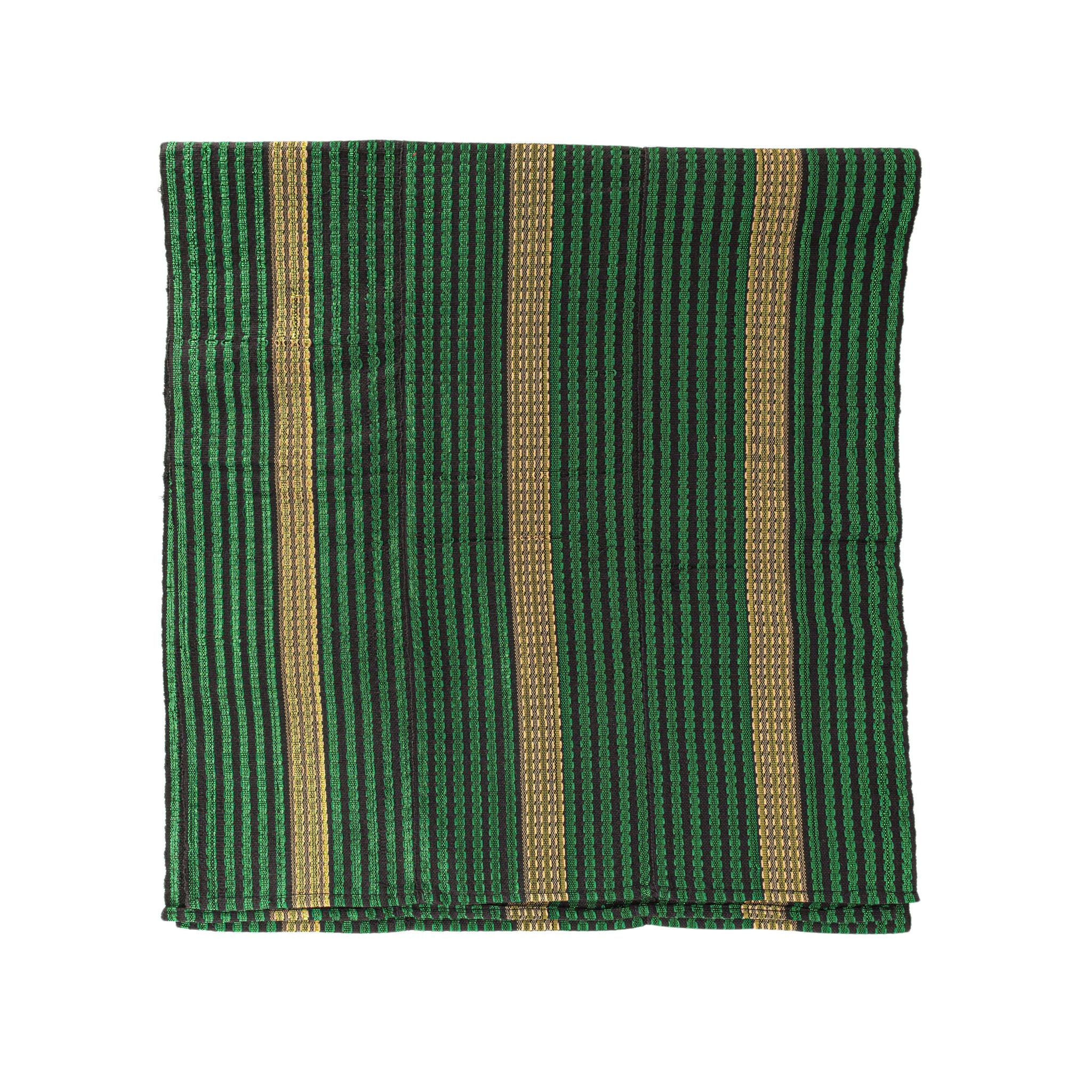 Aso Oke Gele - Headwrap - Green & Gold (Cotton)