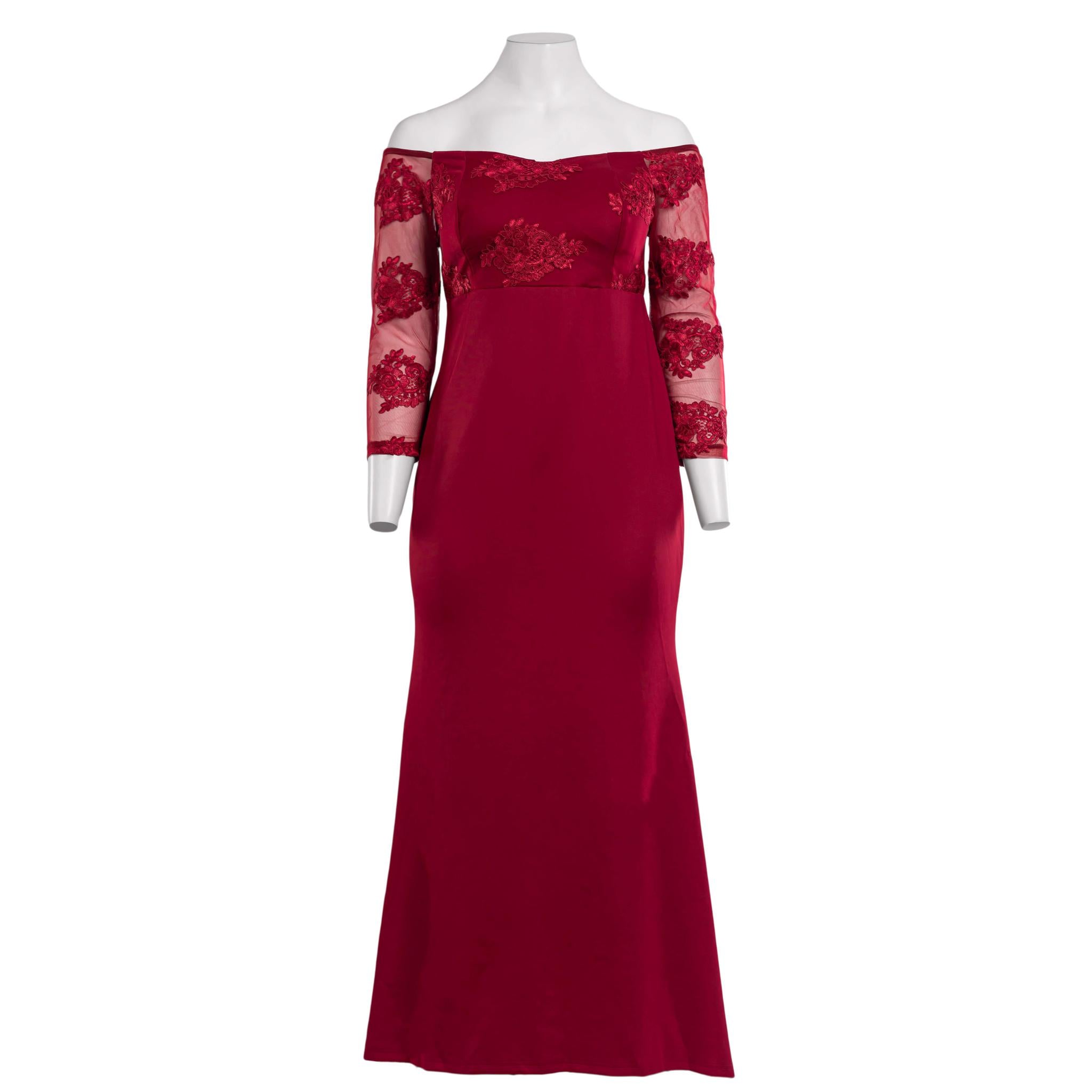 Burgundy Off-Shoulder Dress - Medium Burgundy Off-Shoulder Dress - Medium