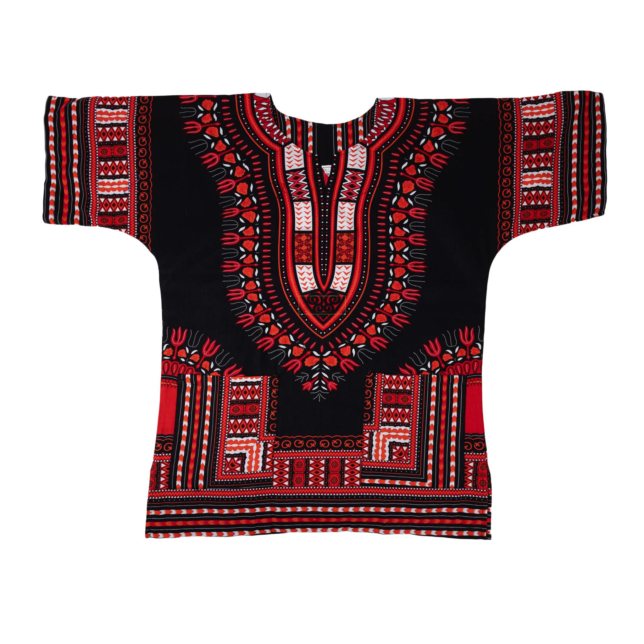 Black & Red - African Dashiki Shirt