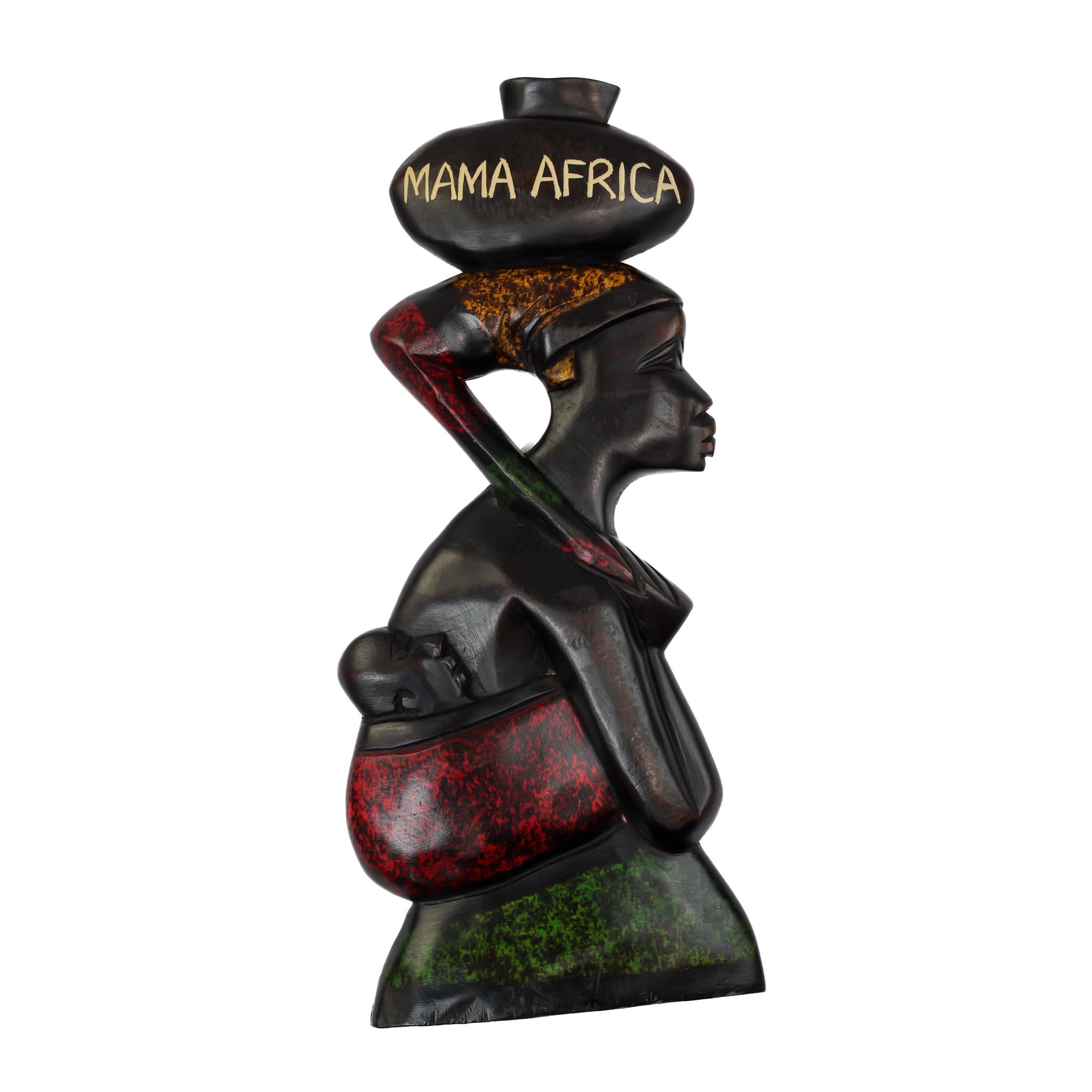 Hand-Carved Mama Africa Wall Sculpture