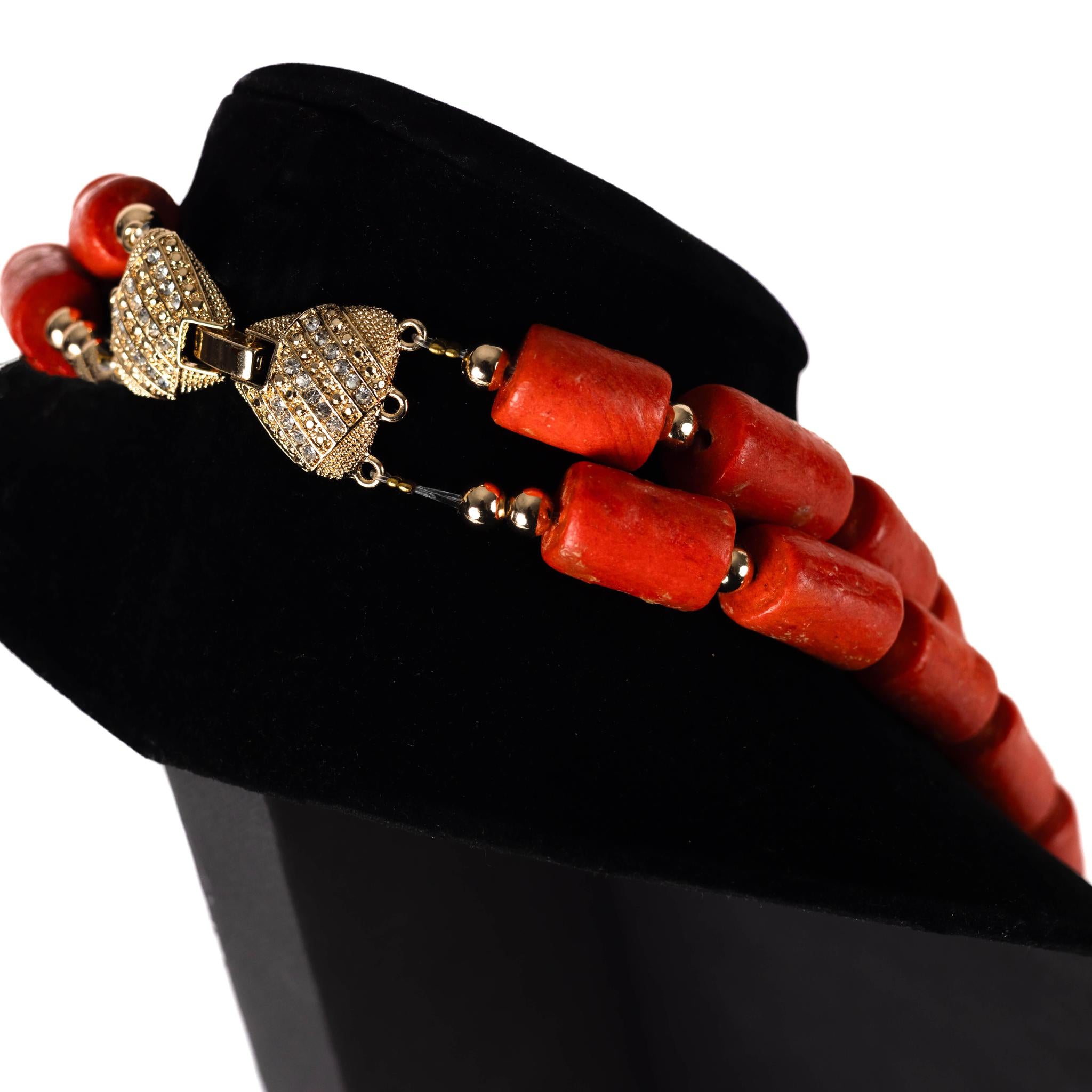 Sunstone Scroll Coral Bead Set