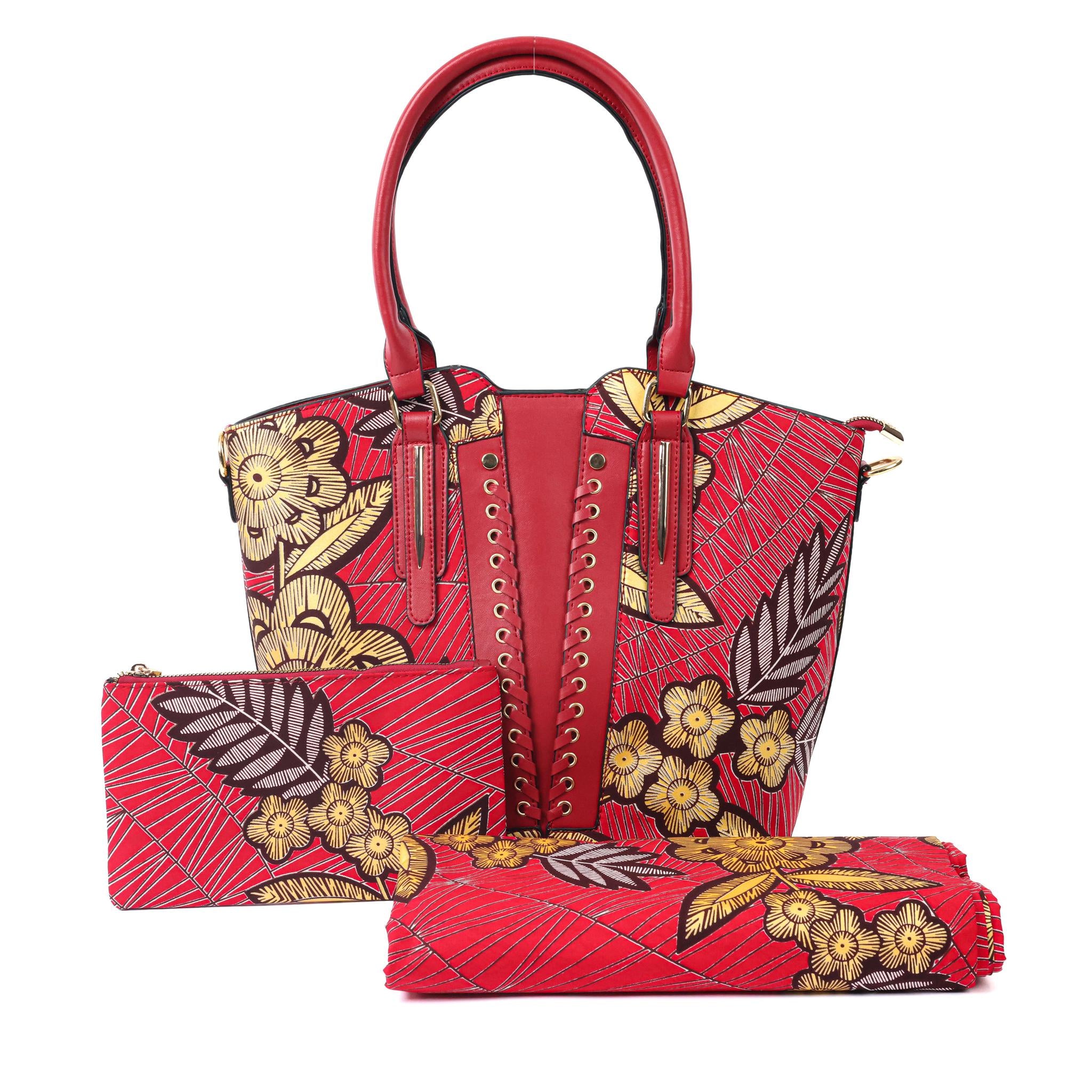Red & Yellow Leafy Bag Set