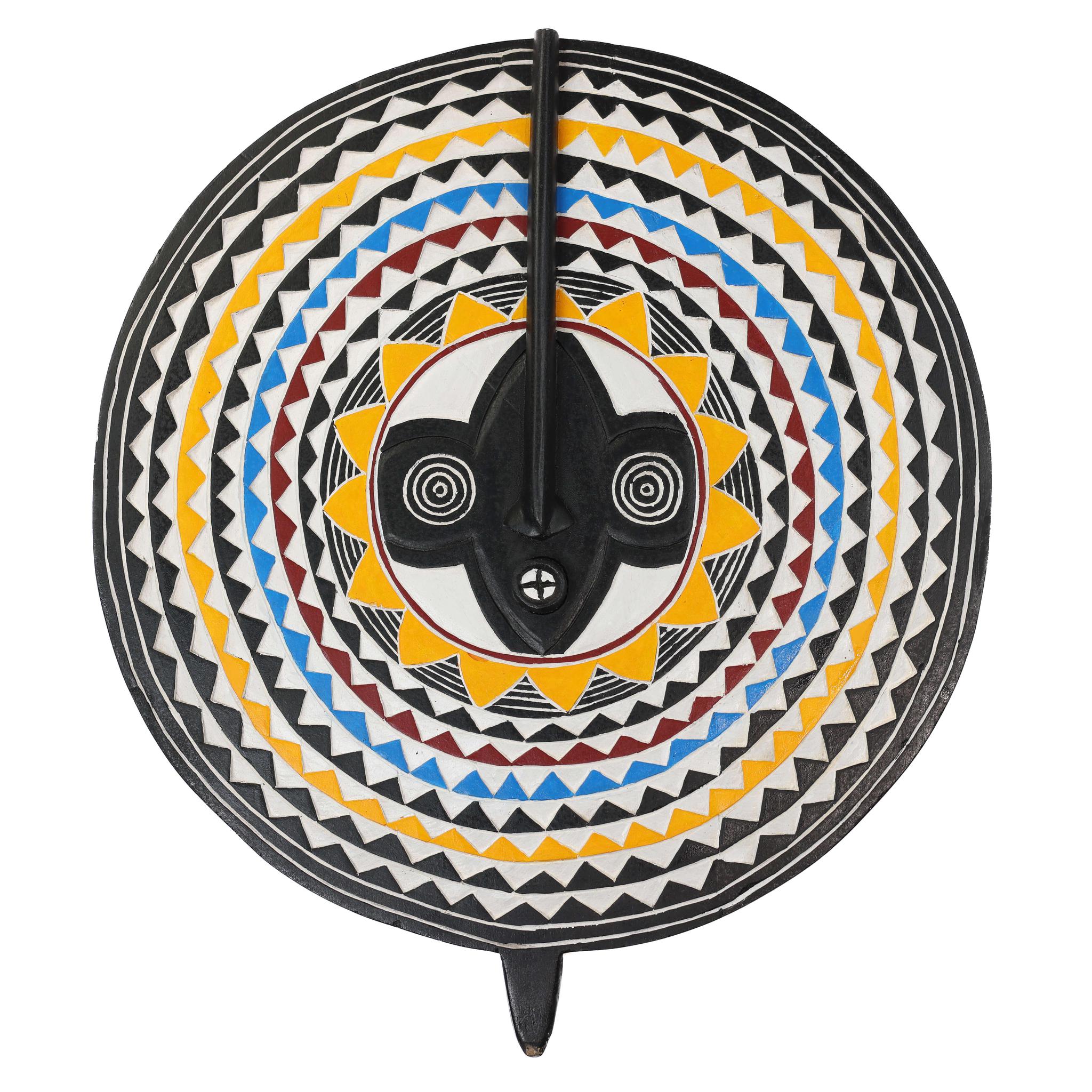 Hand-Carved Wall Bwa Sun Mask (Bobo) - 24.5"