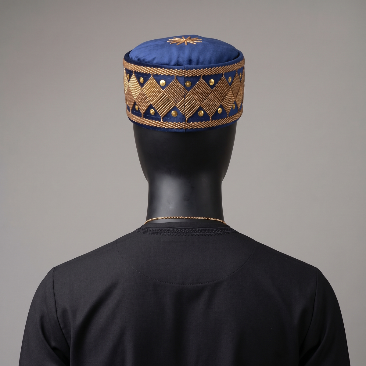Blue Velvet Beaded Cap