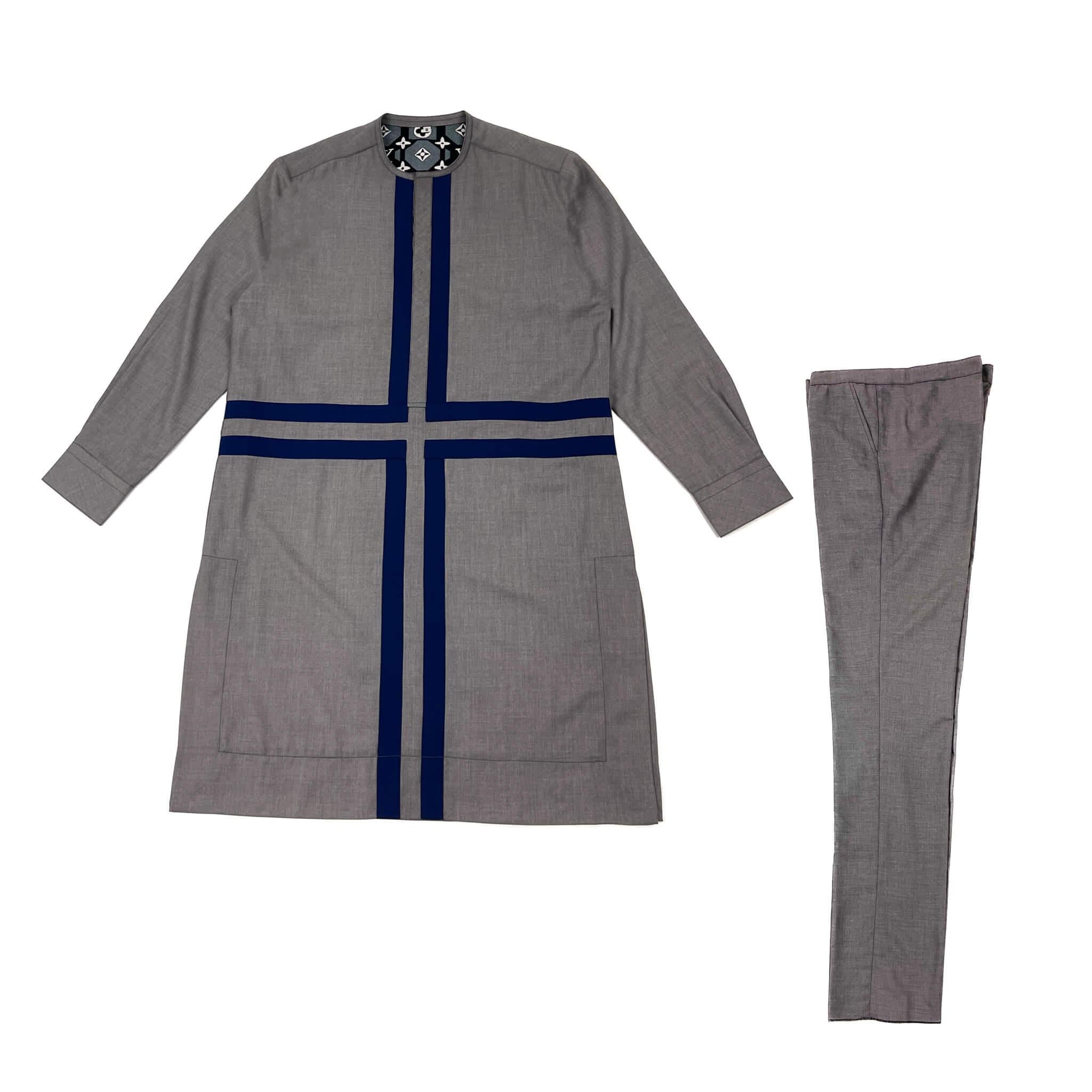Grey & Blue Men's 2pc Set
