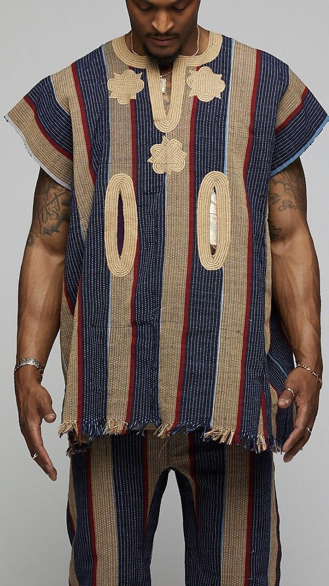 Creme Aso Oke Pant Set