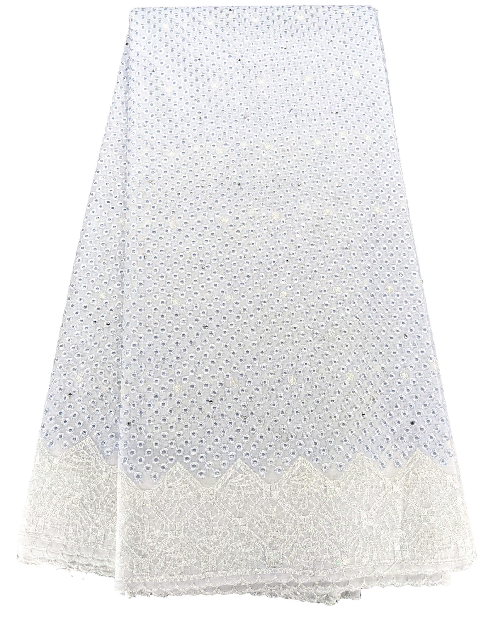 White & Silver Cotton Lace