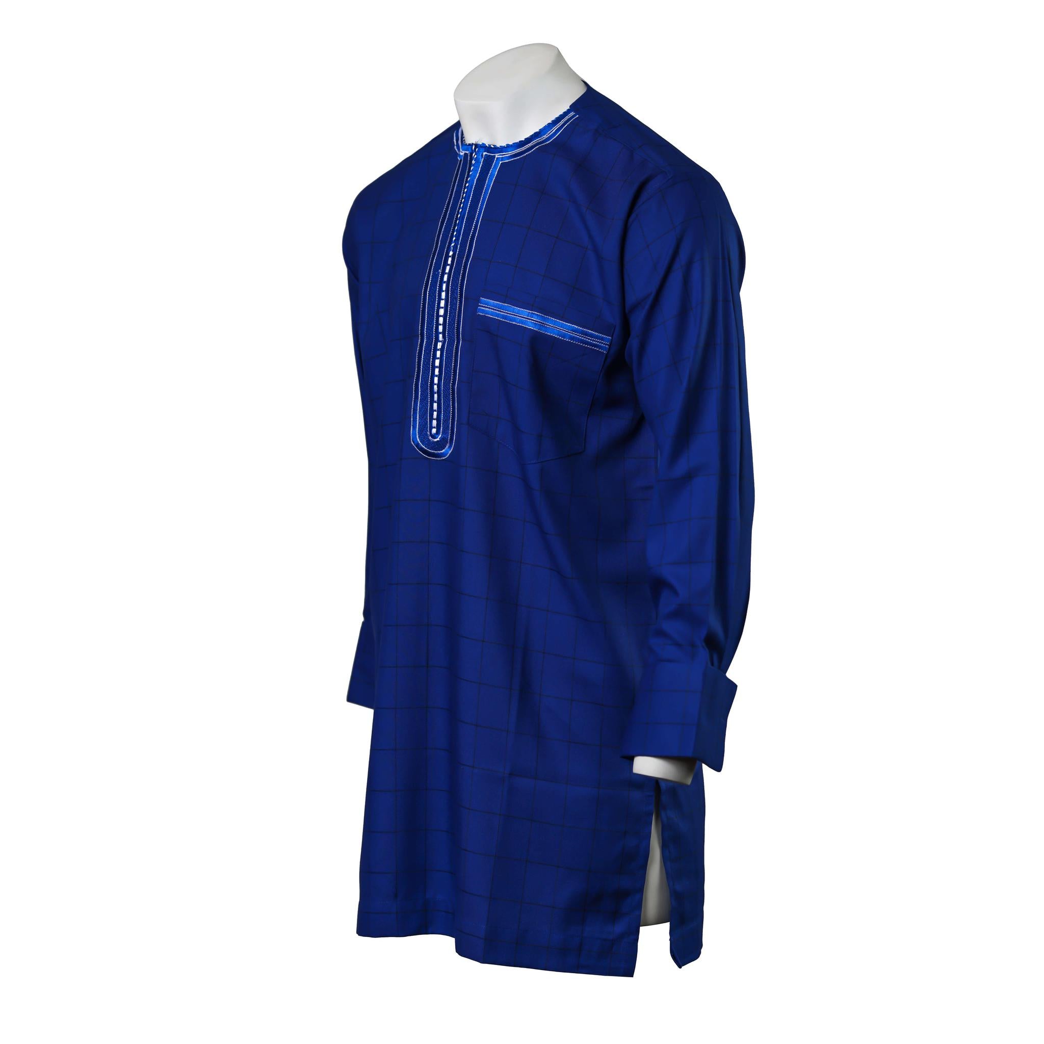 Blue Stripe Agbada 3pc Set