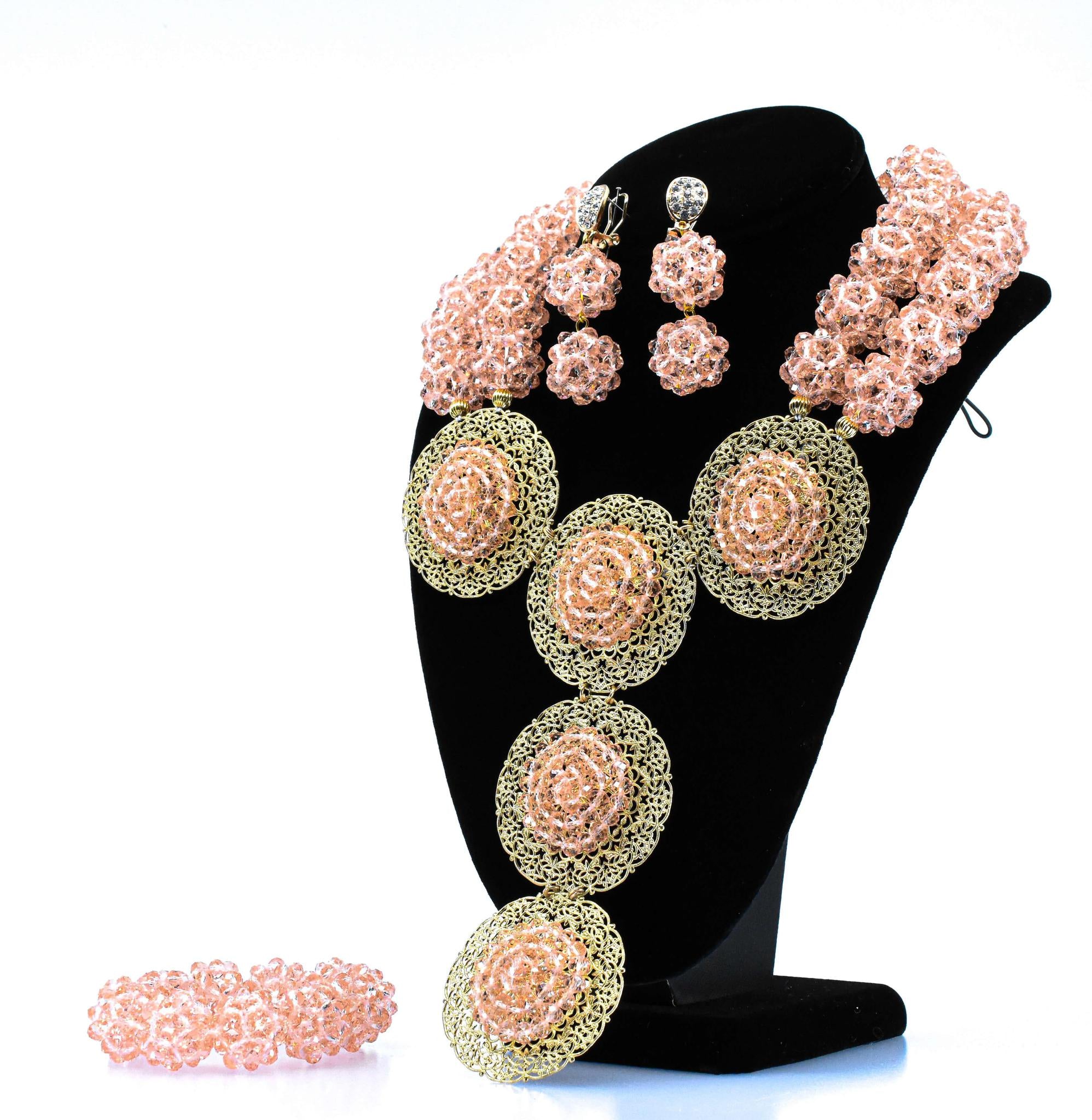 Draped Peach Bead Set