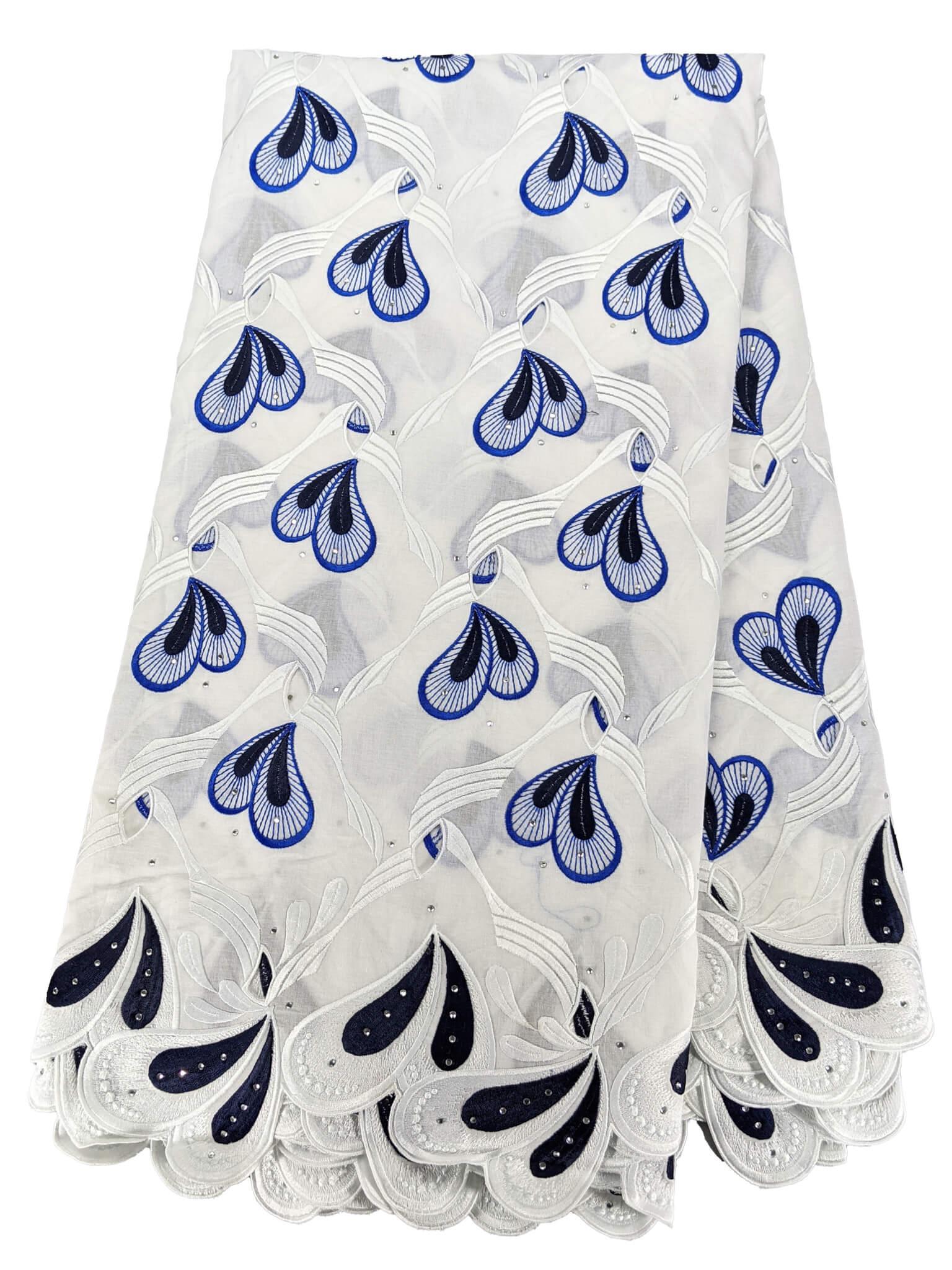 White & Blue Cotton Lace