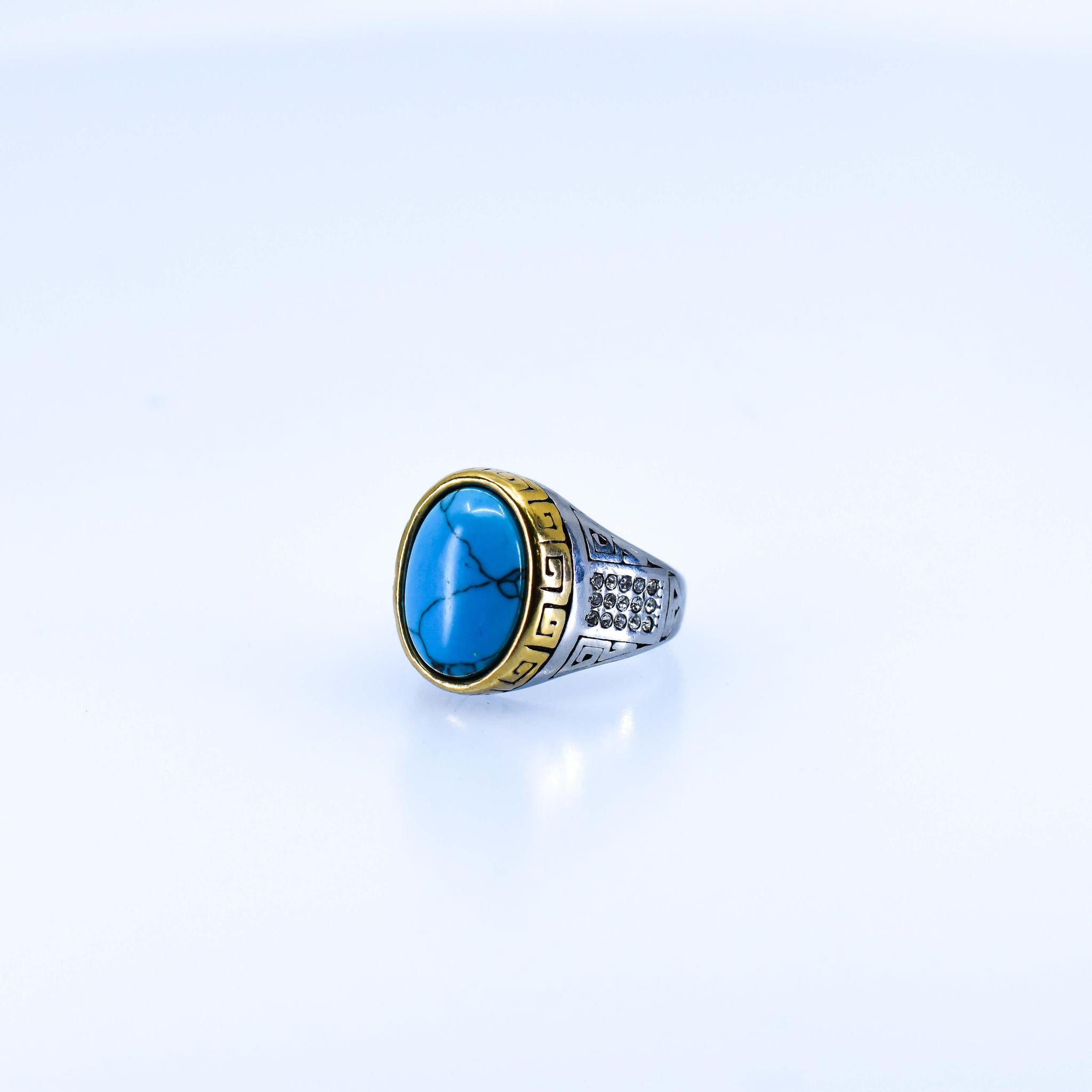 Unisex Round Blue Ring