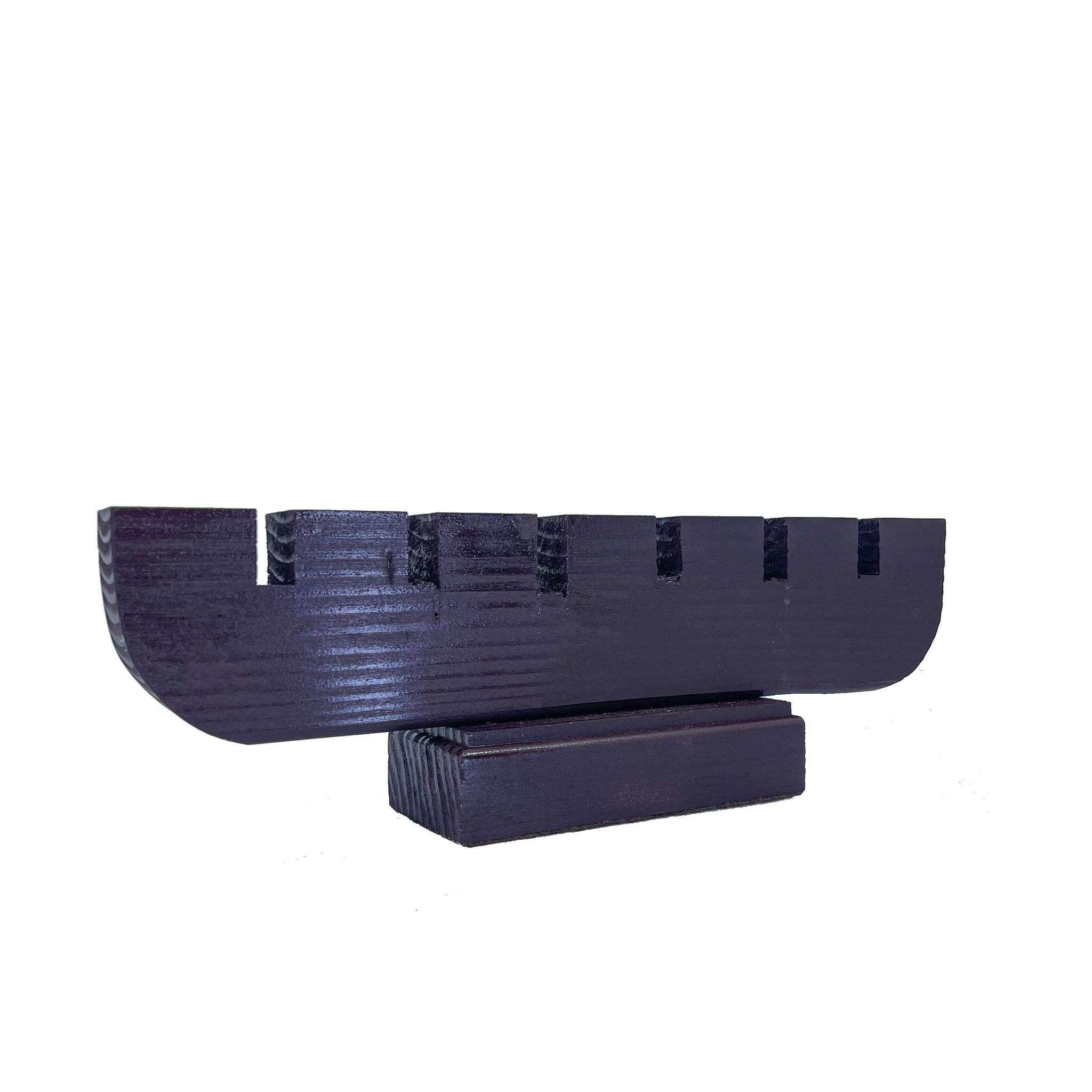 Black Natural Wood Kwanzaa Kinara