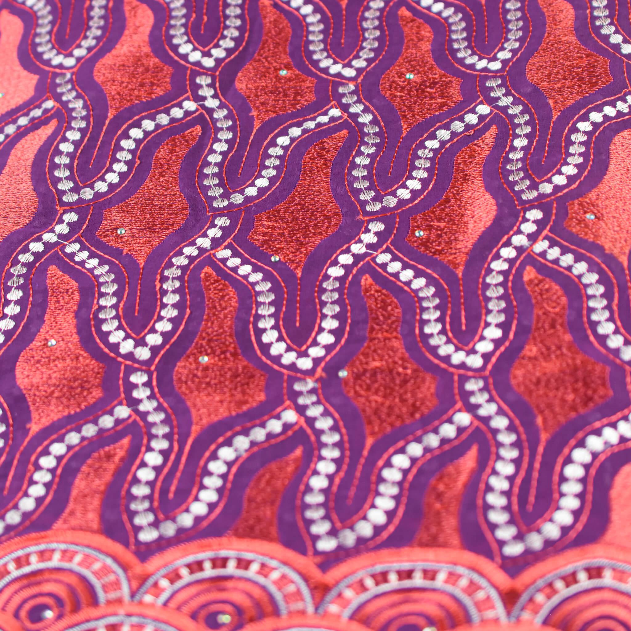 Red & Purple Cotton Lace