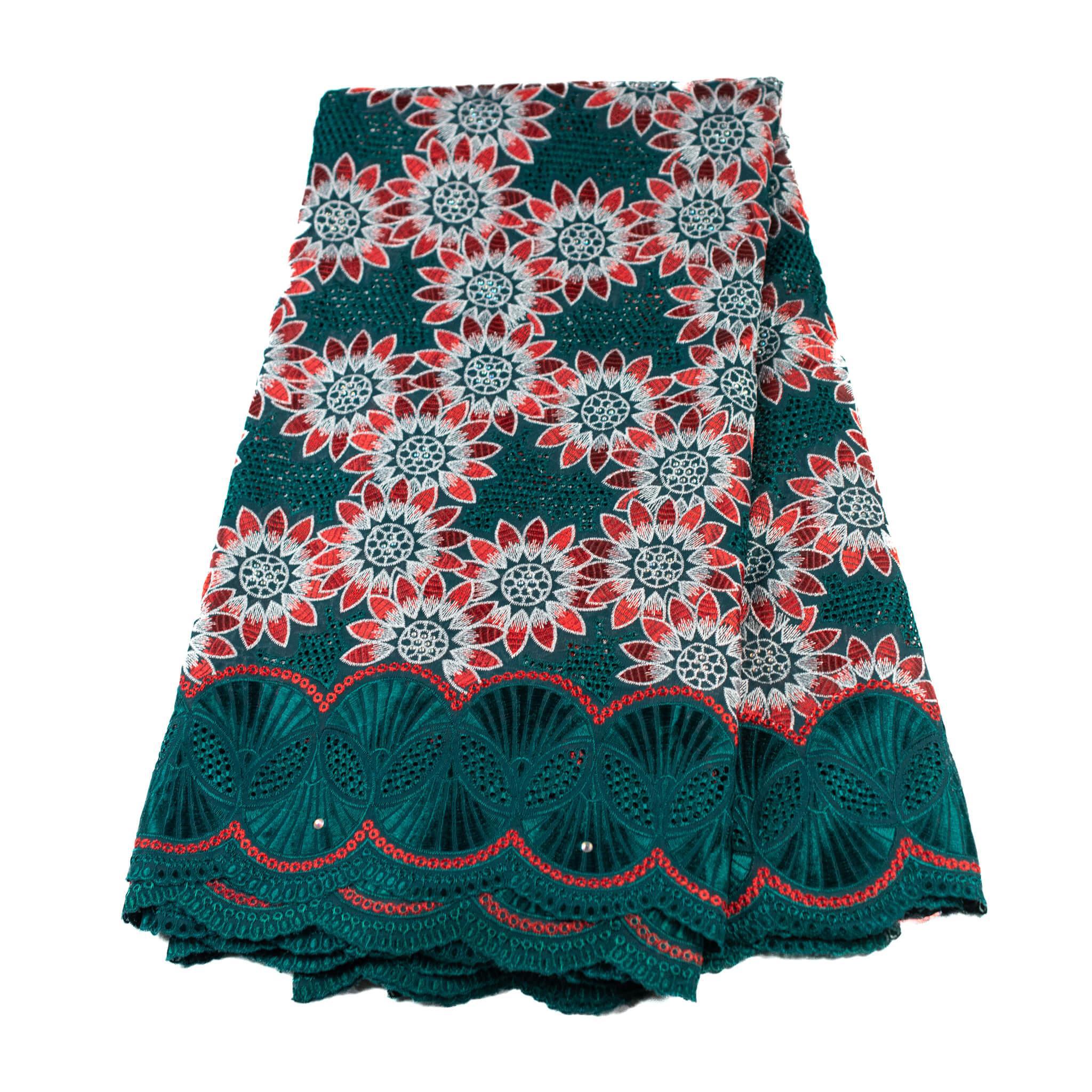 Green & Orange Cotton Lace