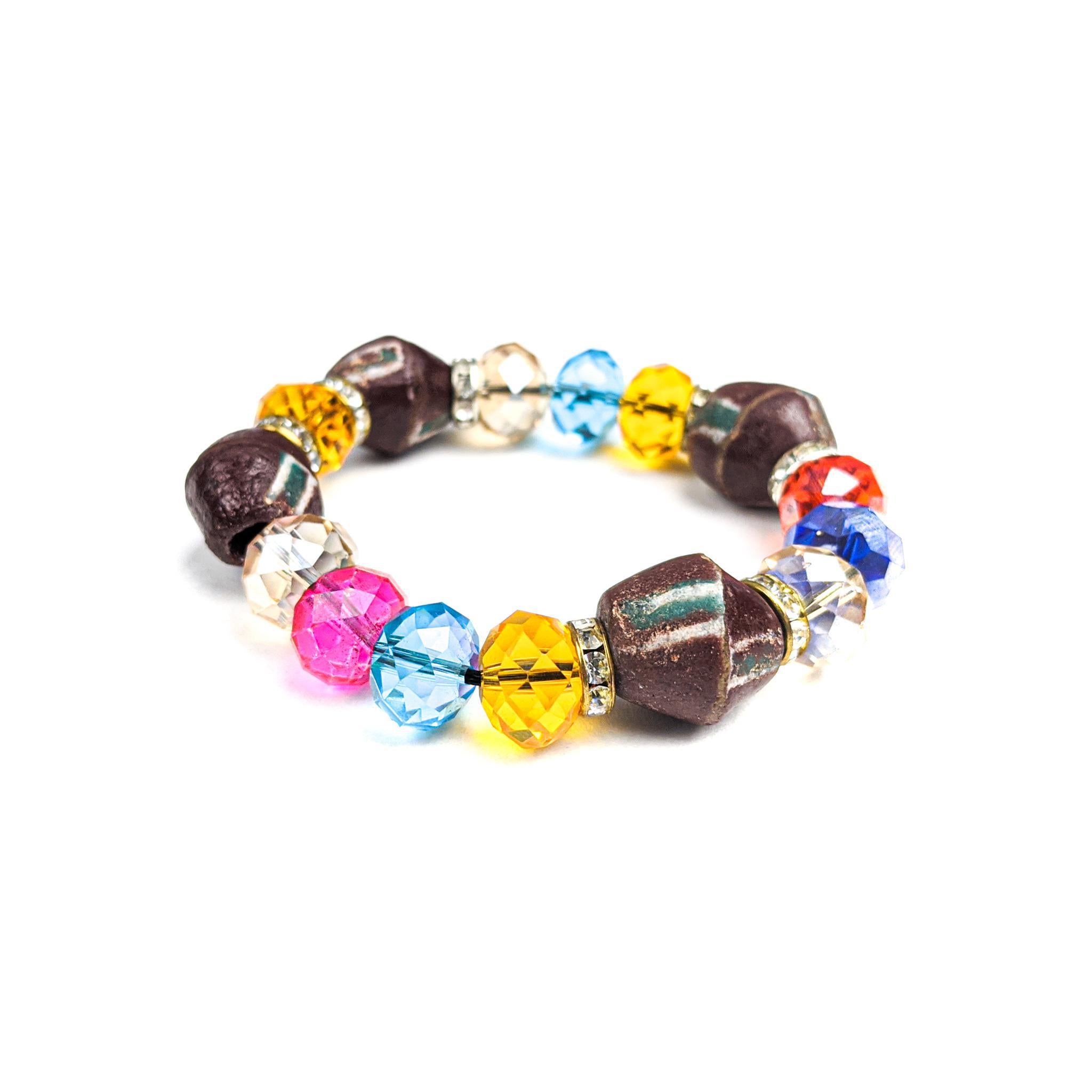 Muti-colored Krobo Beads and Crystals