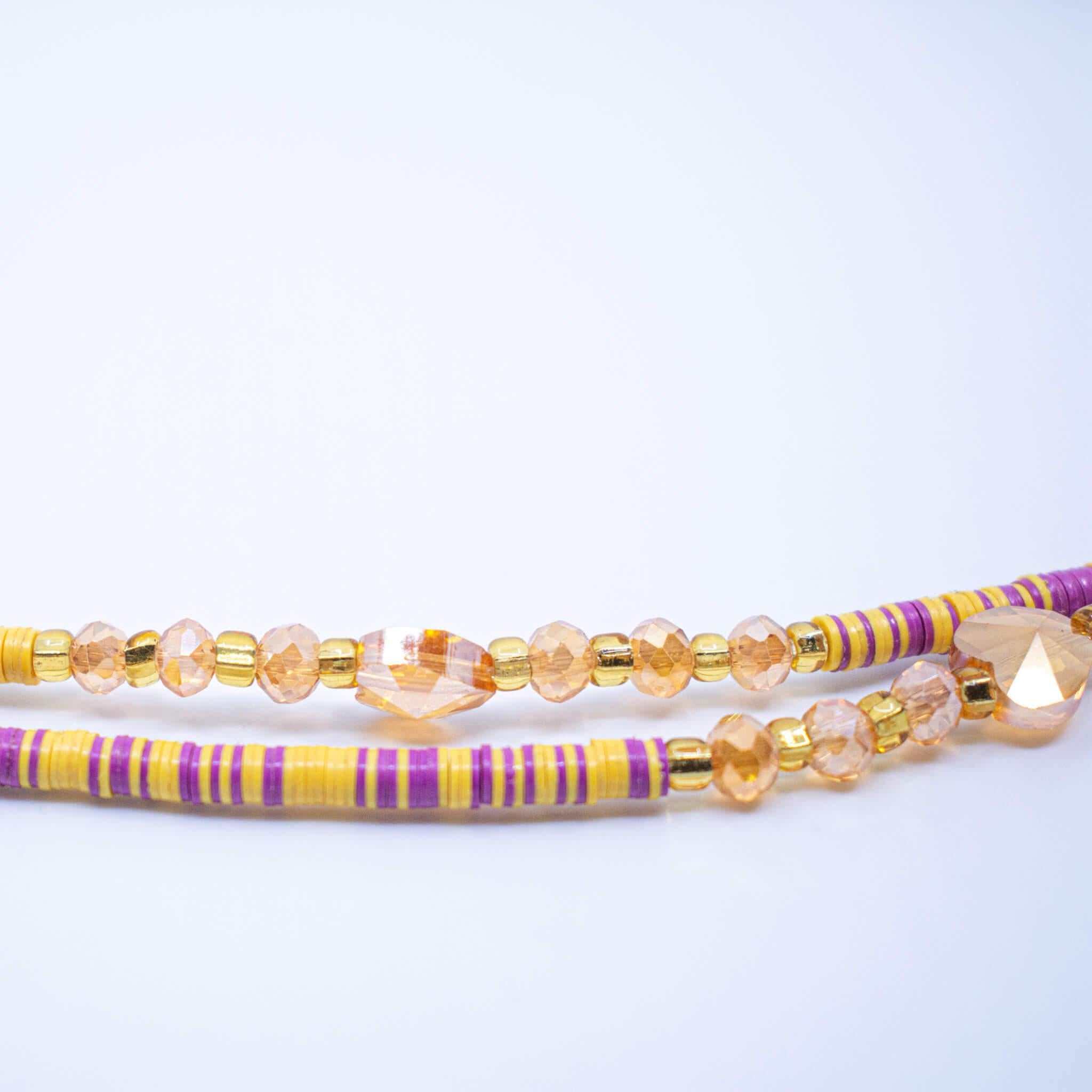 Purple & Yellow Fulani Waist Bead