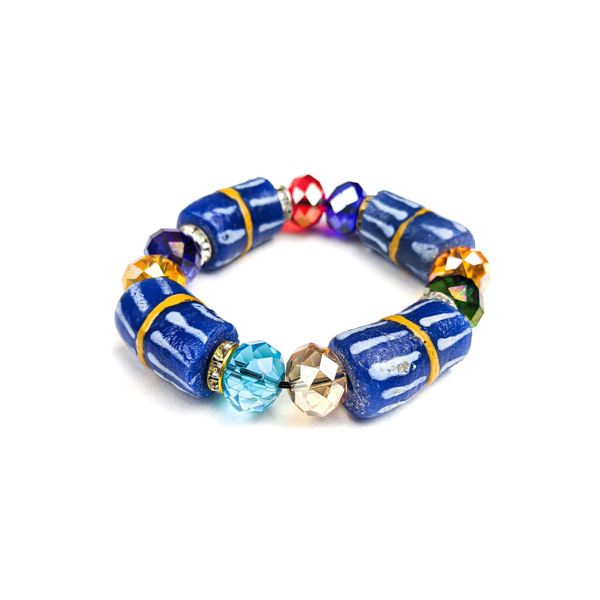 Muti-colored Krobo Beads and Crystals