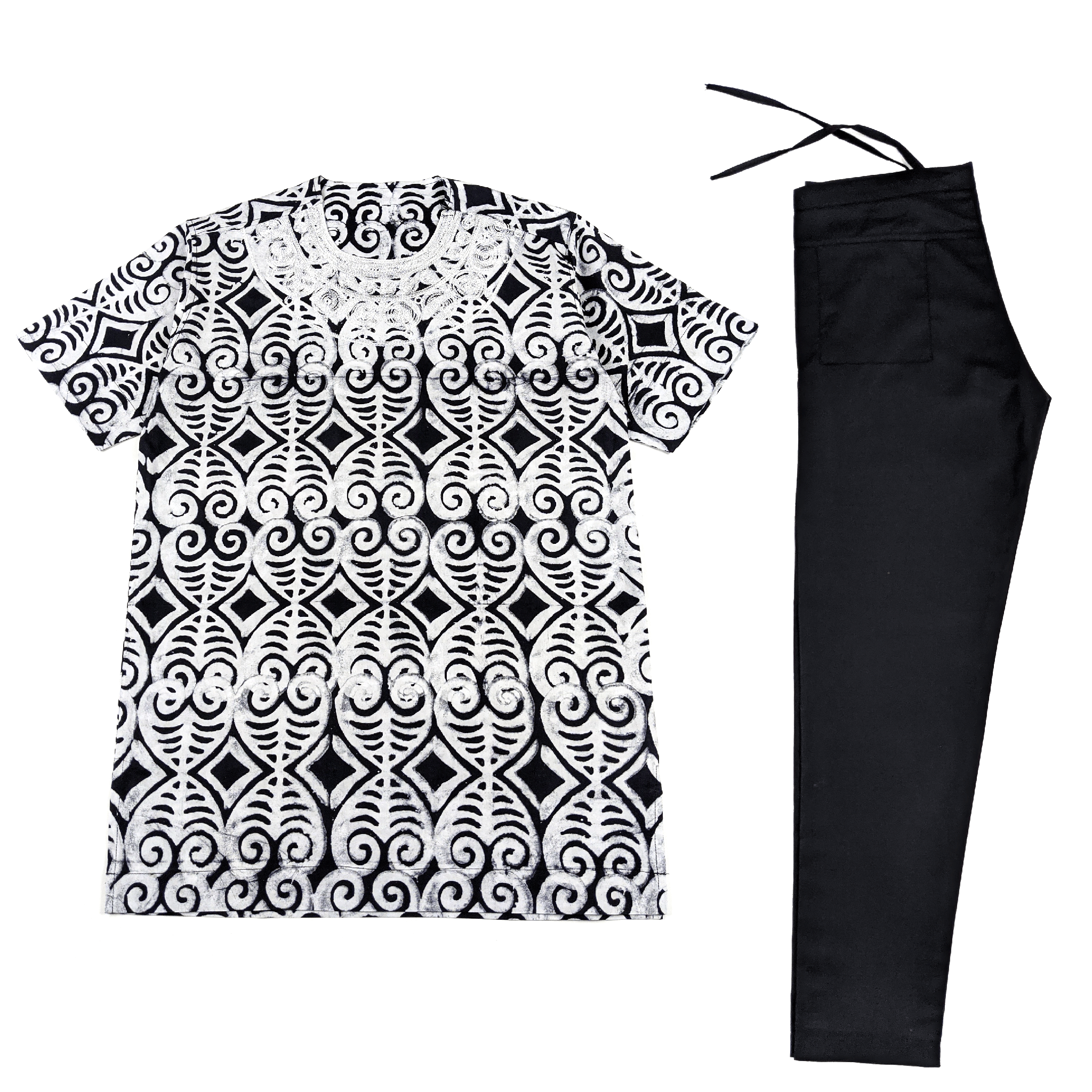 White & Black Tie-Dye Set