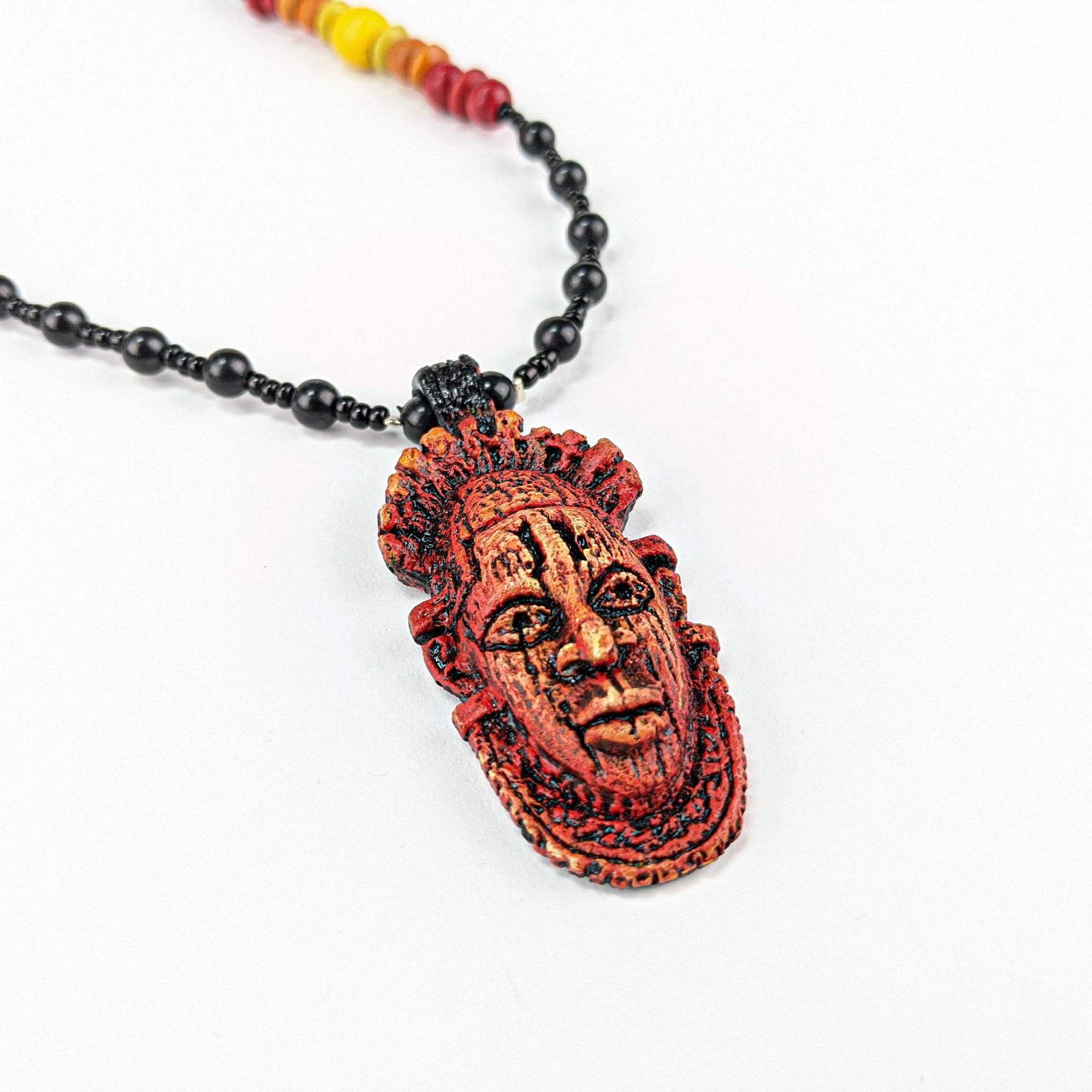 Sculpted Queen Idia Heritage Pendant Necklace