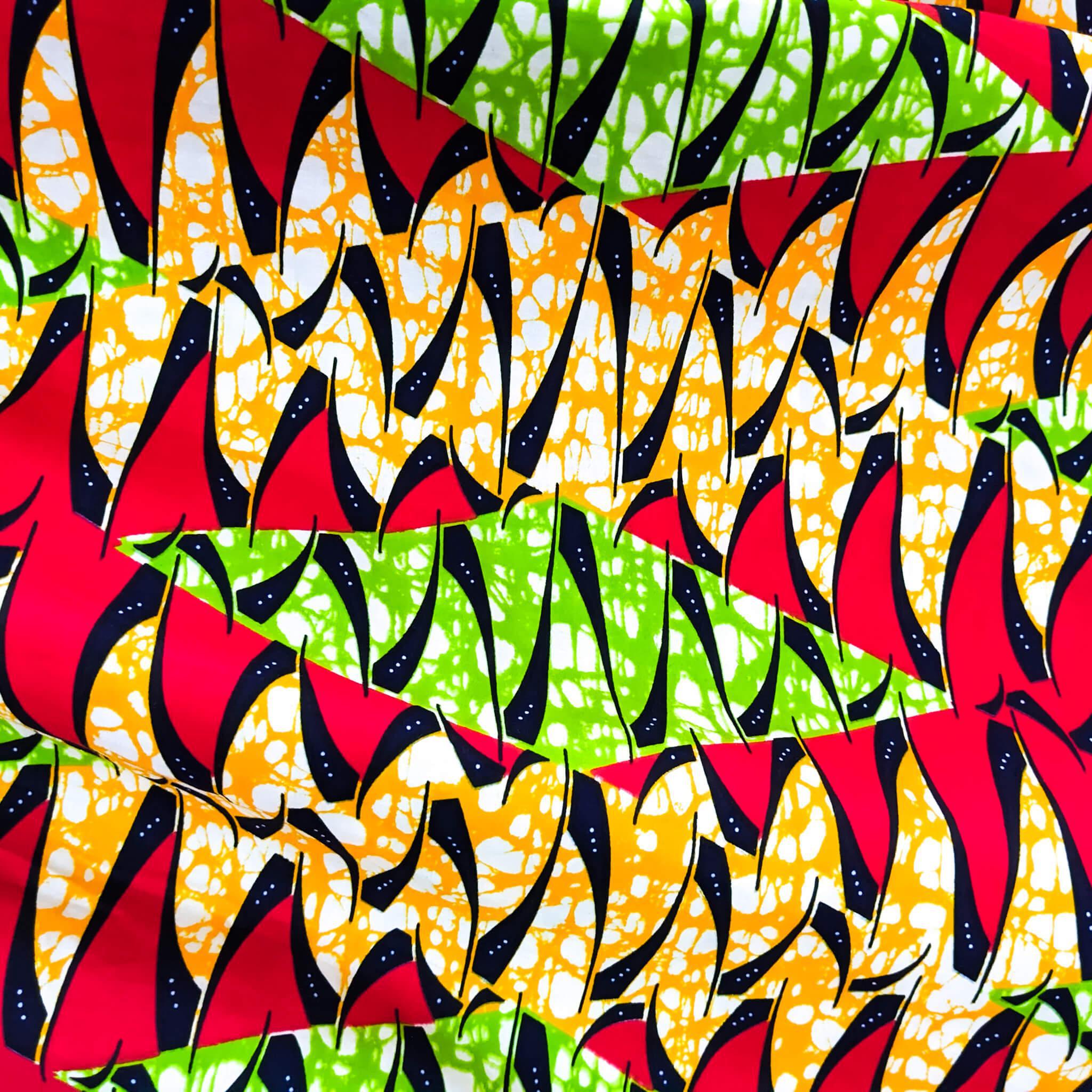 Handmade Red Multi Ankara Print Midi Skirt