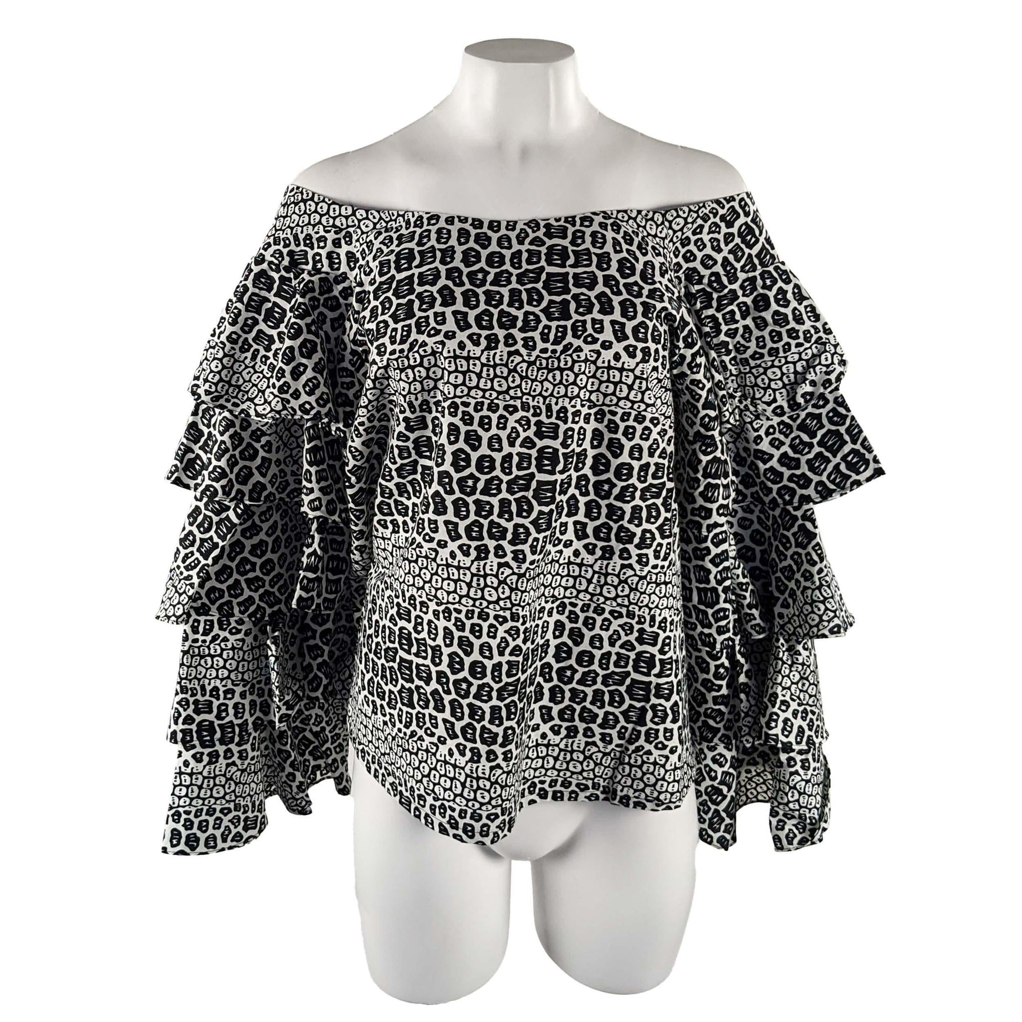 White Off-Shoulder Layered Sleeve Top