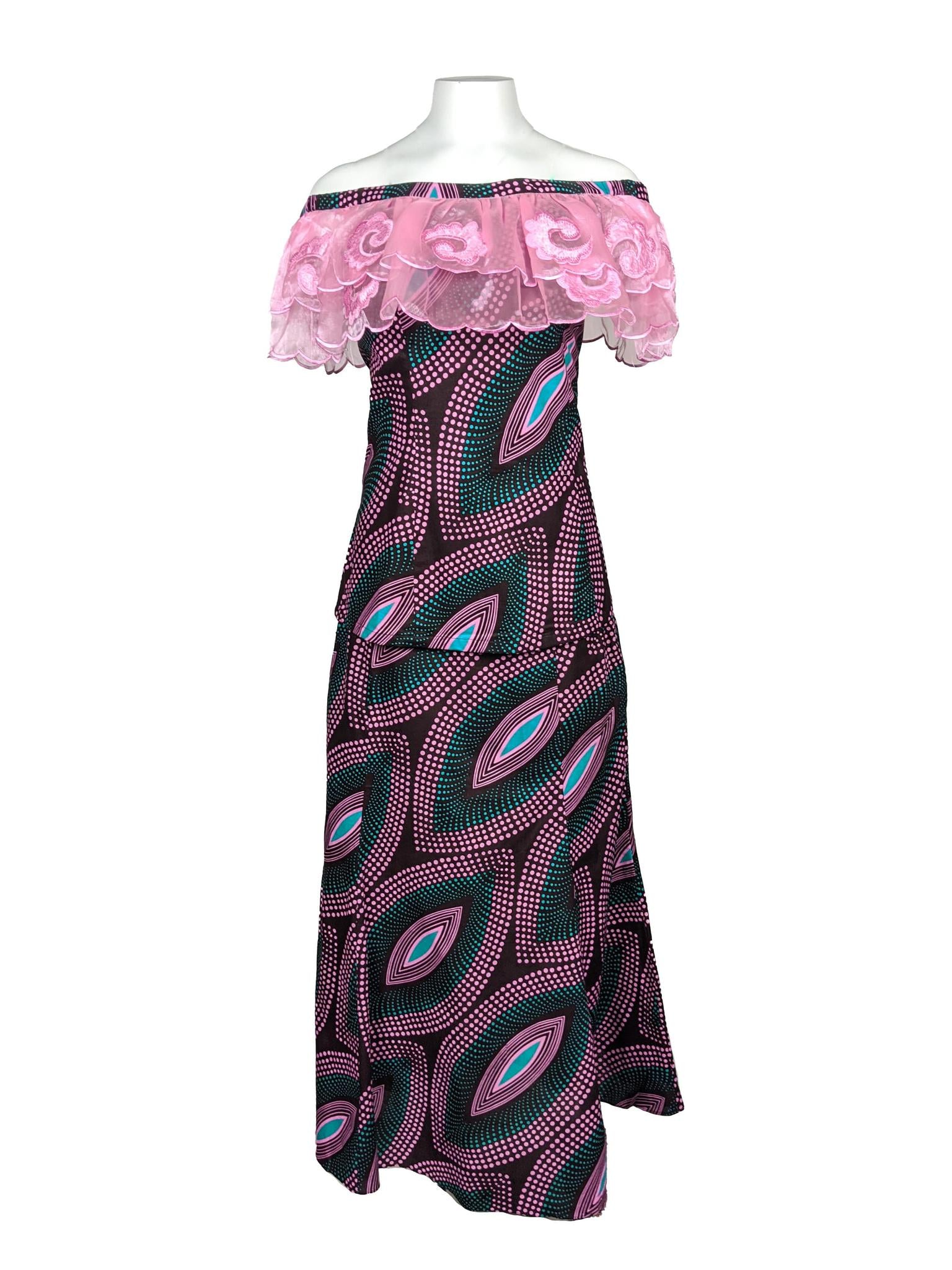 Women's Pink Ankara 2pc Set