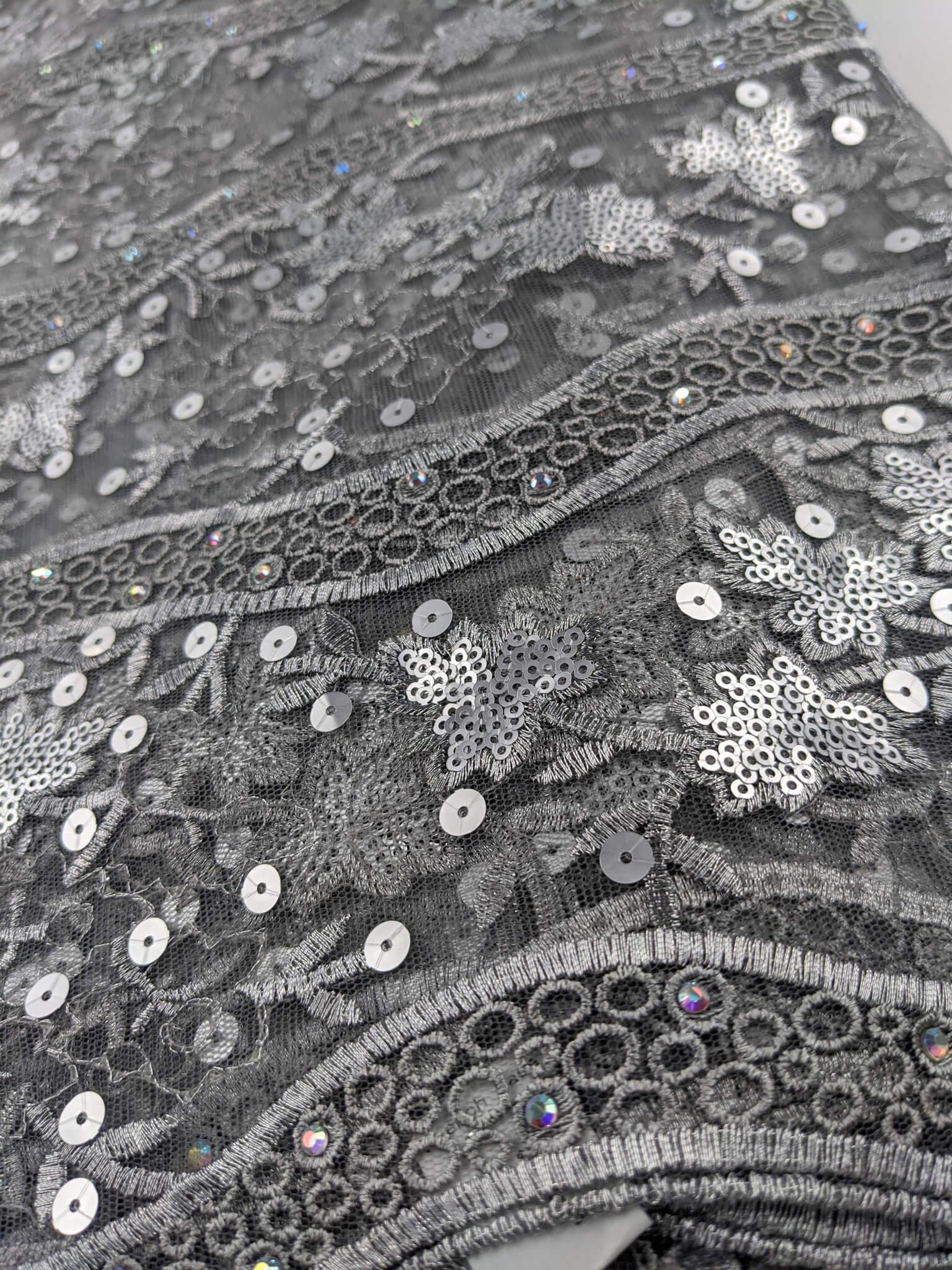 Grey Net Lace