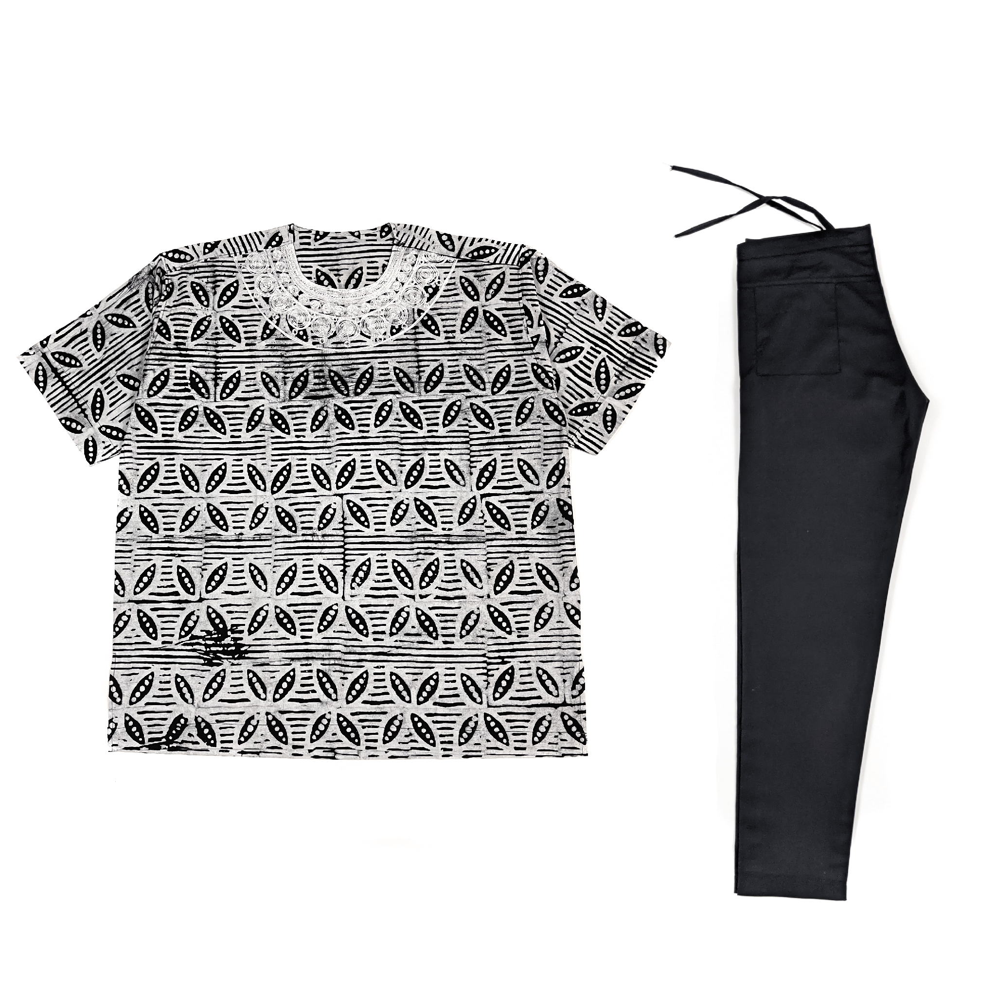 White & Black Tie-Dye Set