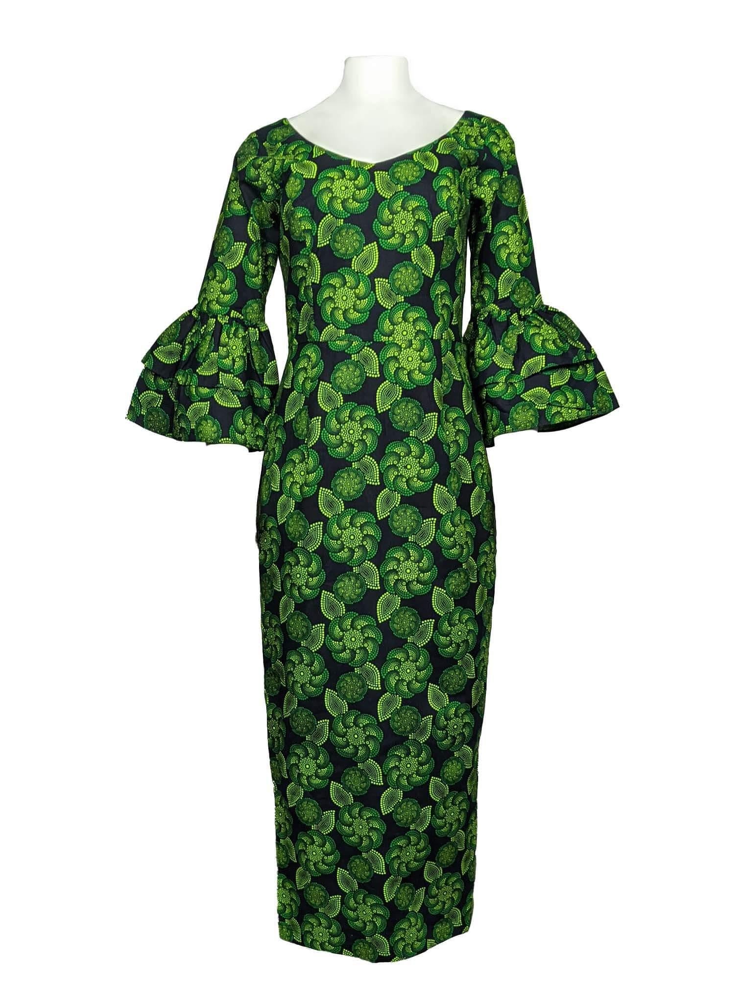 Women's Pencil Dress With 2-Step Peplum Sleeve