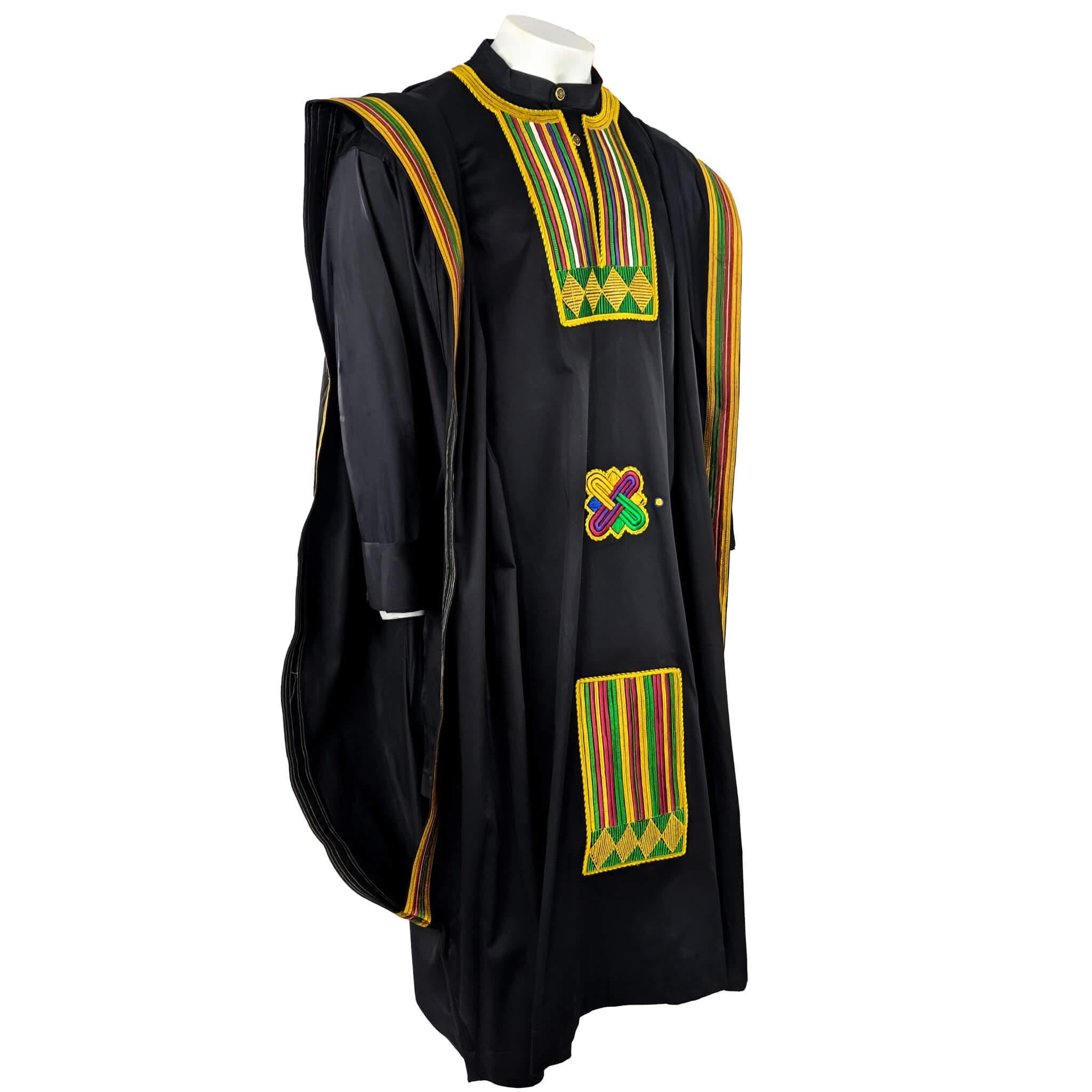 Black Kente Agbada 3pc Set