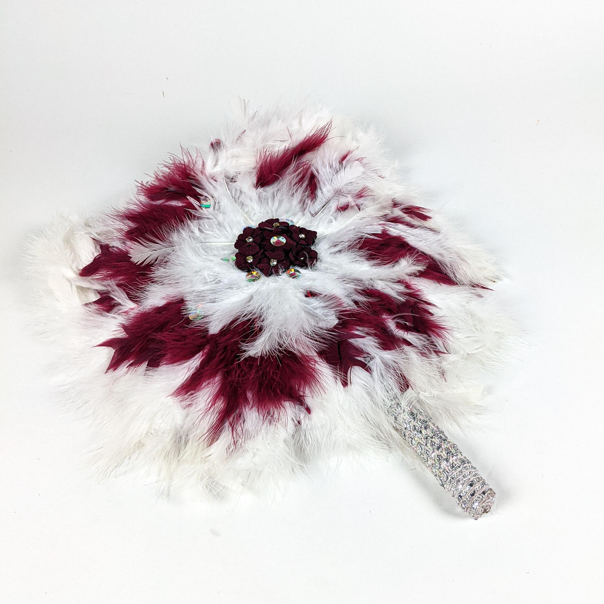 White & Pink Traditional Wedding Hand Fan