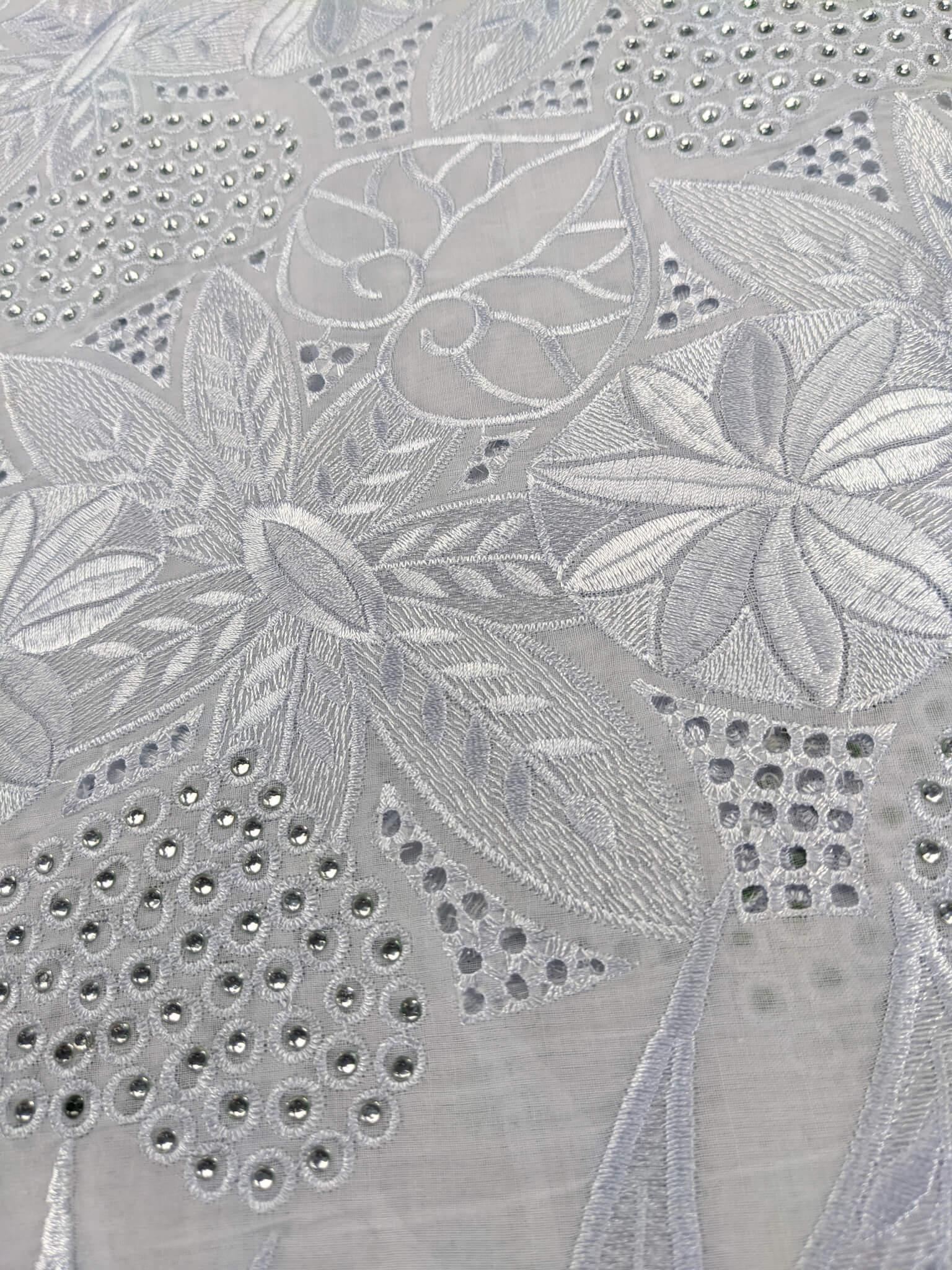 White & Silver Cotton Lace